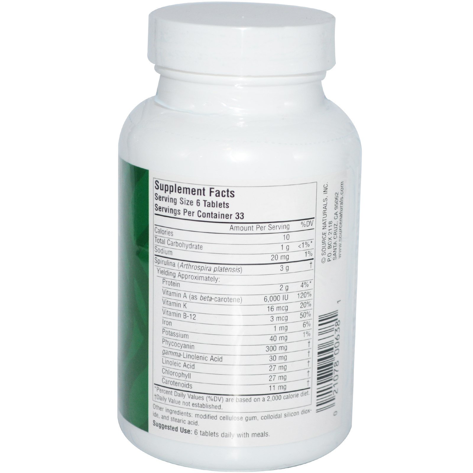 Comprar Source Naturals, Espirulina, 500 mg, 200 Comprimidos - Imagem 2
