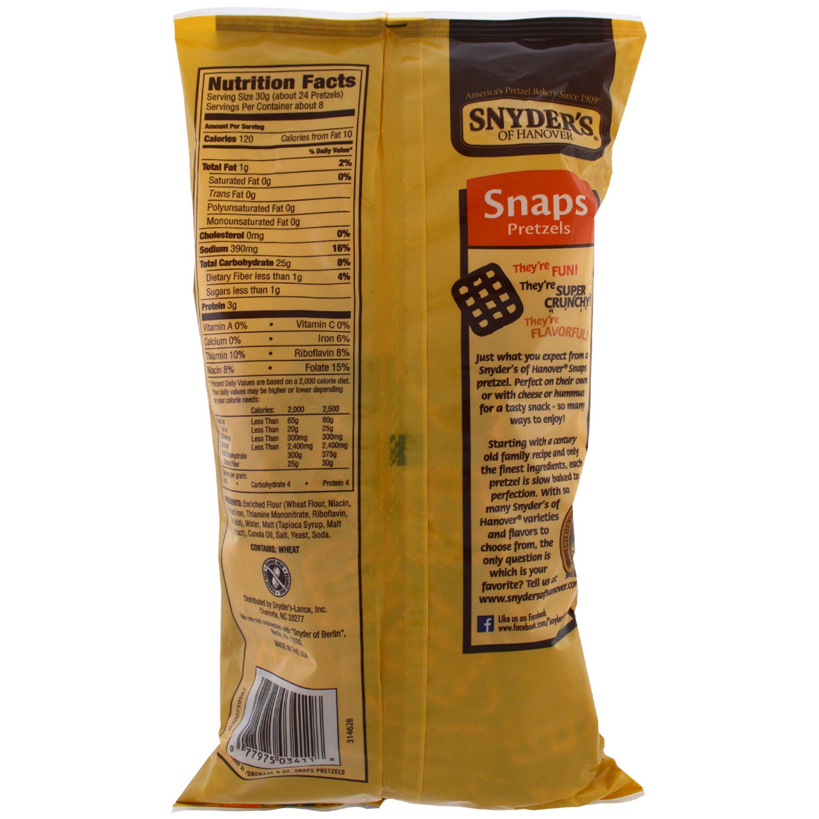 Comprar Snyder's, Pretzels Crocantes, 255,2 g (9 oz) - Imagem 2