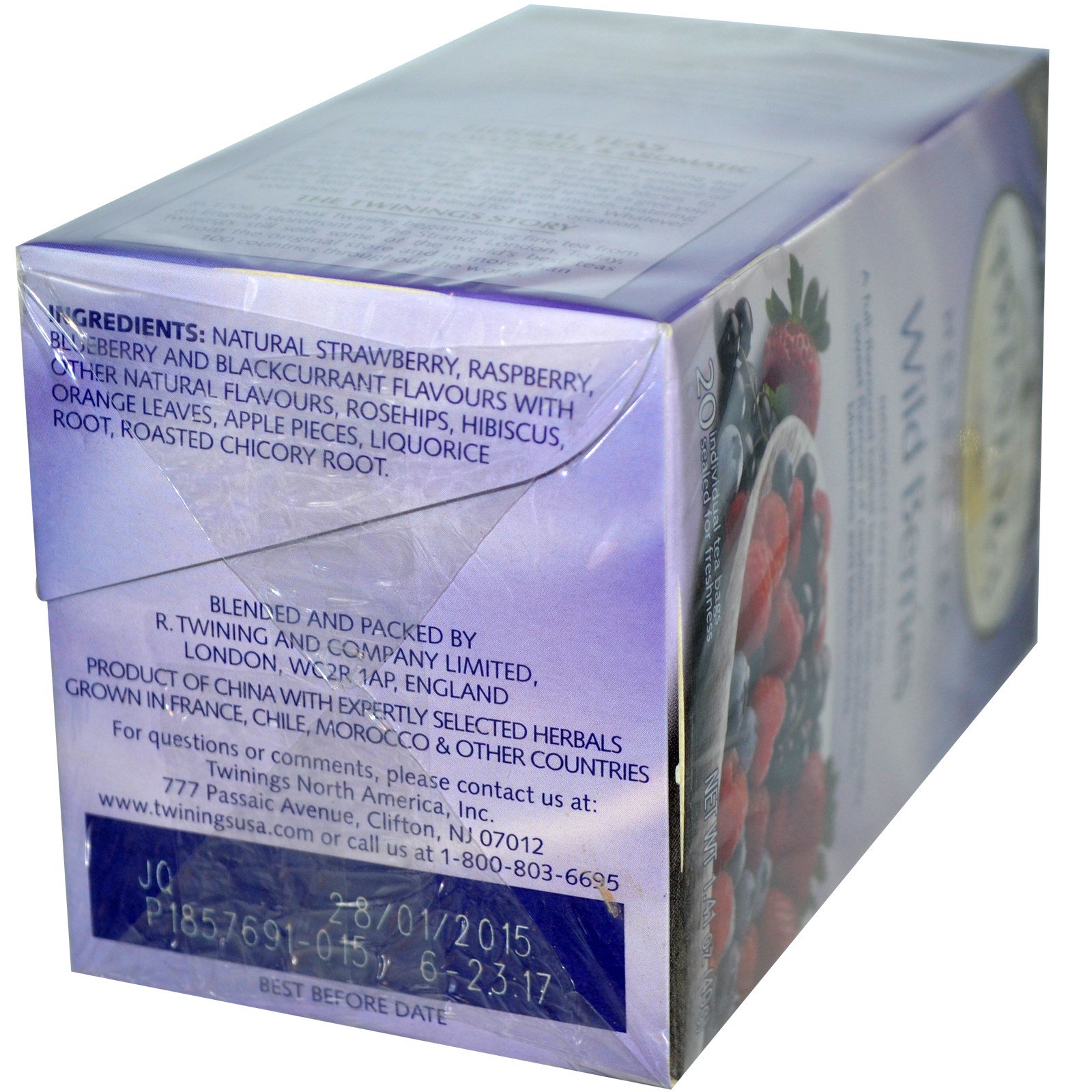 Comprar Twinings, Chá Herbal, Frutos Silvestres, Sem Cafeína, 20 saquinhos de chá, 1,41 oz (40 g) - Imagem 2