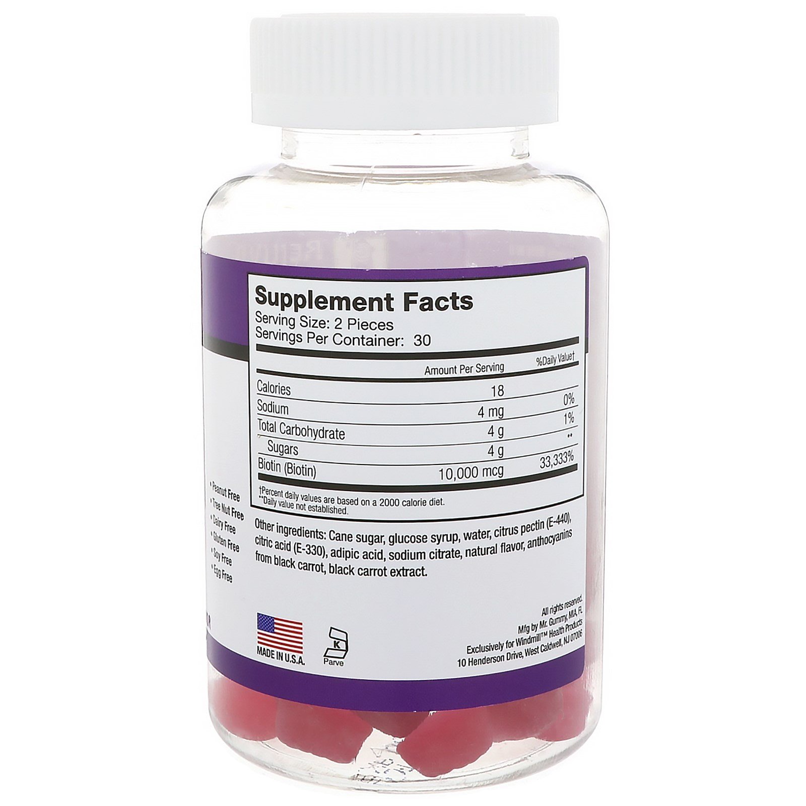 Comprar Rejuvicare, Gominhas de Biotina, Sabor Morango, 10.000 mcg, 60 Gominhas - Imagem 2