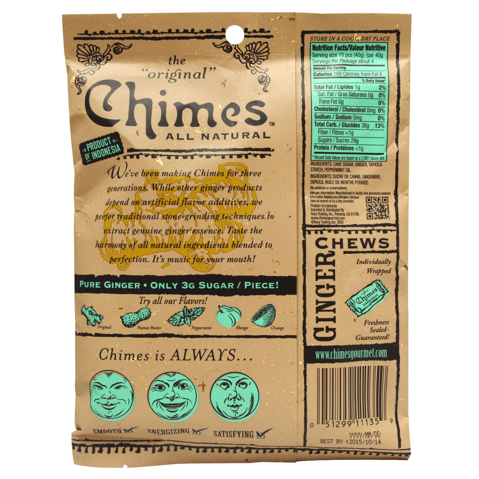 Comprar Chimes, Biscoitos de Gengibre, Hortelã, 5 oz (141,8 g) - Imagem 2