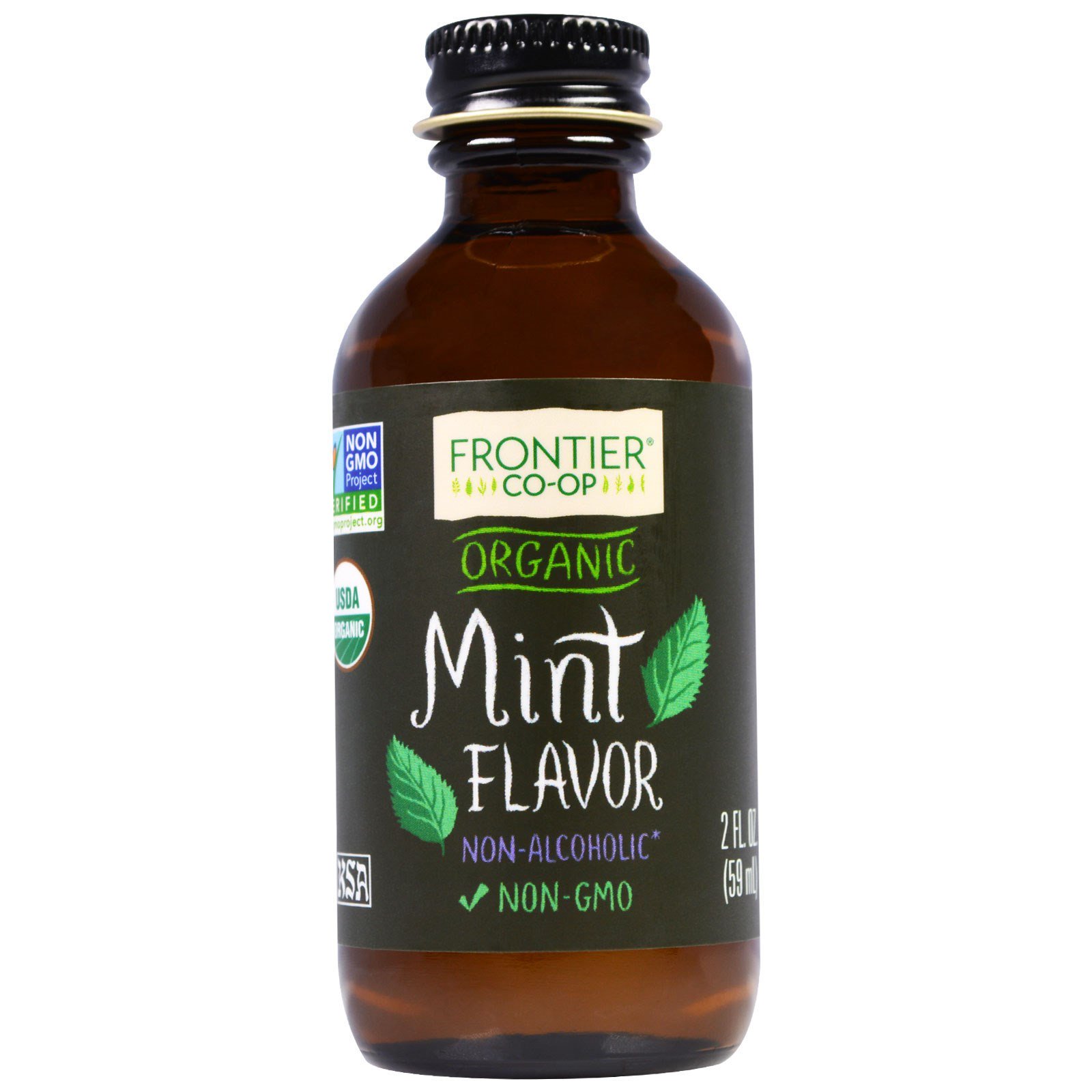 Comprar Frontier Natural Products, Essência de Menta Orgânica, Não Alcoólica, 2 onças fluidas (59 mL)