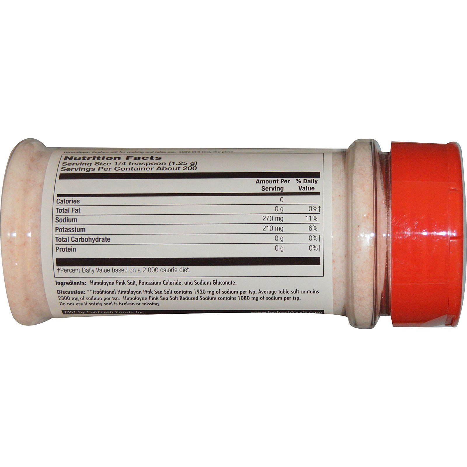 Comprar FunFresh Foods, Alimento Real, Sal do Mar Rosa do Himalaia, Teor de Sódio Reduzido, 8.8 oz (250g) - Imagem 2