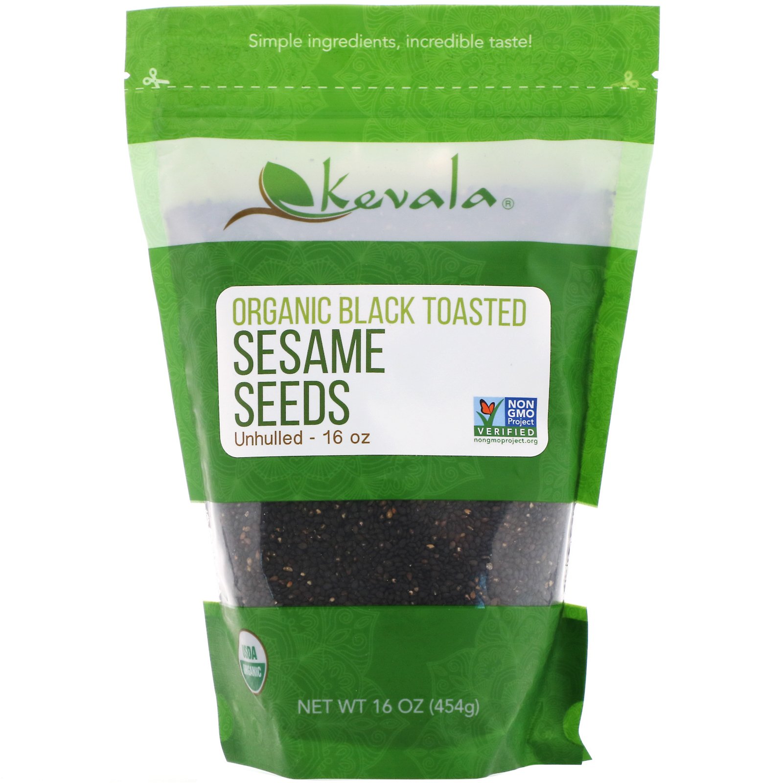Comprar Kevala, Organic Black Toasted Sesame Seeds, Unhulled, 16 oz (454 g)
