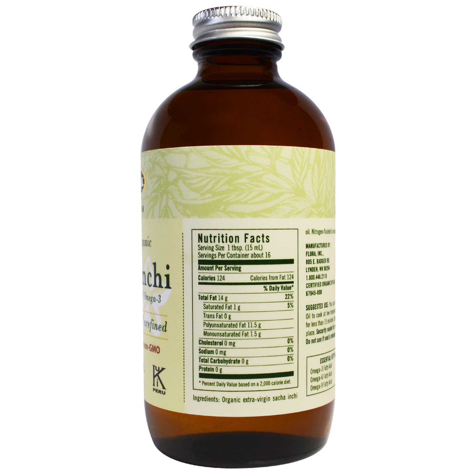 Comprar Flora, Sacha Inchi Orgânico, Óleo Puro Premium, 8.5 fl oz (250 ml) - Imagem 2