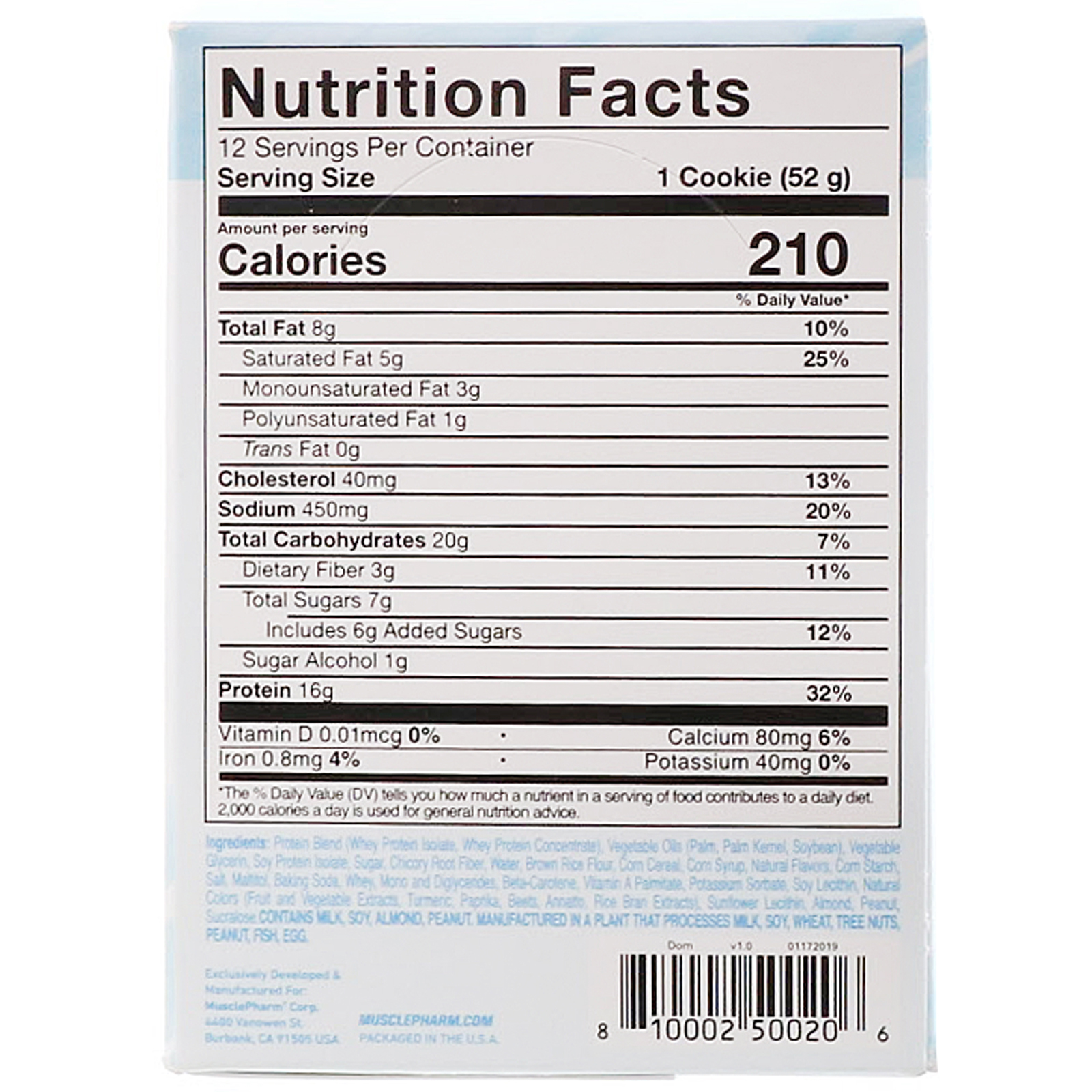 Comprar MusclePharm, Biscoitos de Proteína, Bolo de Aniversário, 12 Biscoitos, 1,83 oz (52 g) Cada - Imagem 3