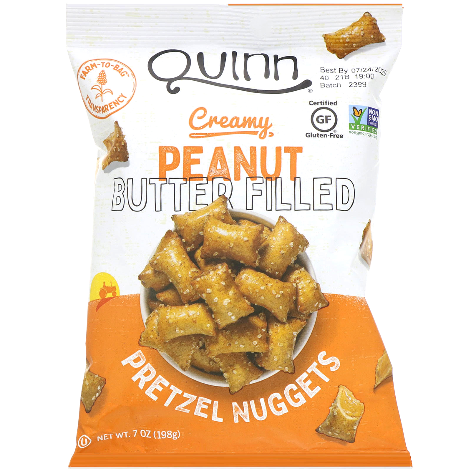 Comprar Quinn Popcorn, Neggets de Pretzel, Recheados com Manteiga de Amendoim Cremosa, 198 g (7 oz)