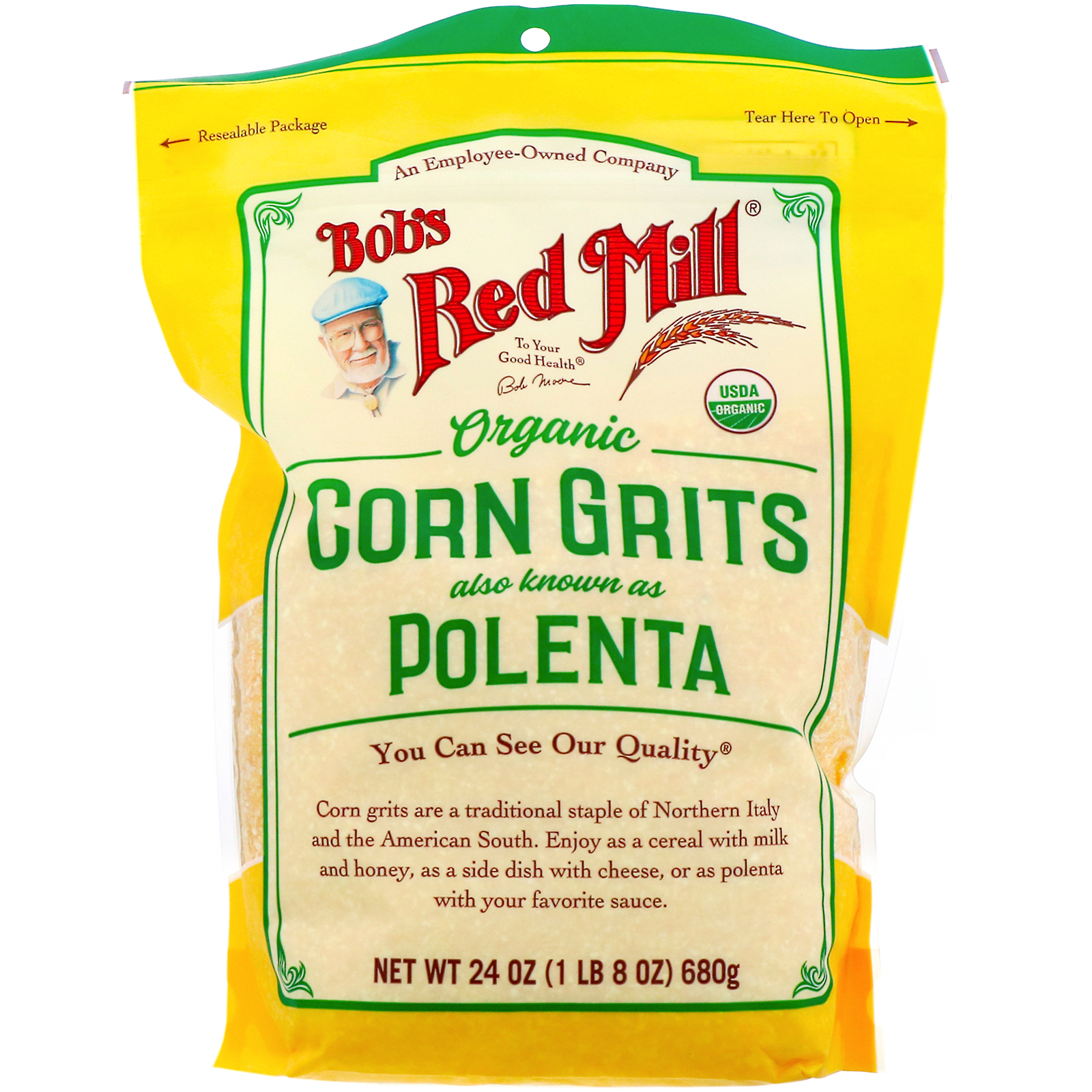 Comprar Bob's Red Mill, Sêmola de Milho Orgânico, Polenta, 680 g (24 oz)