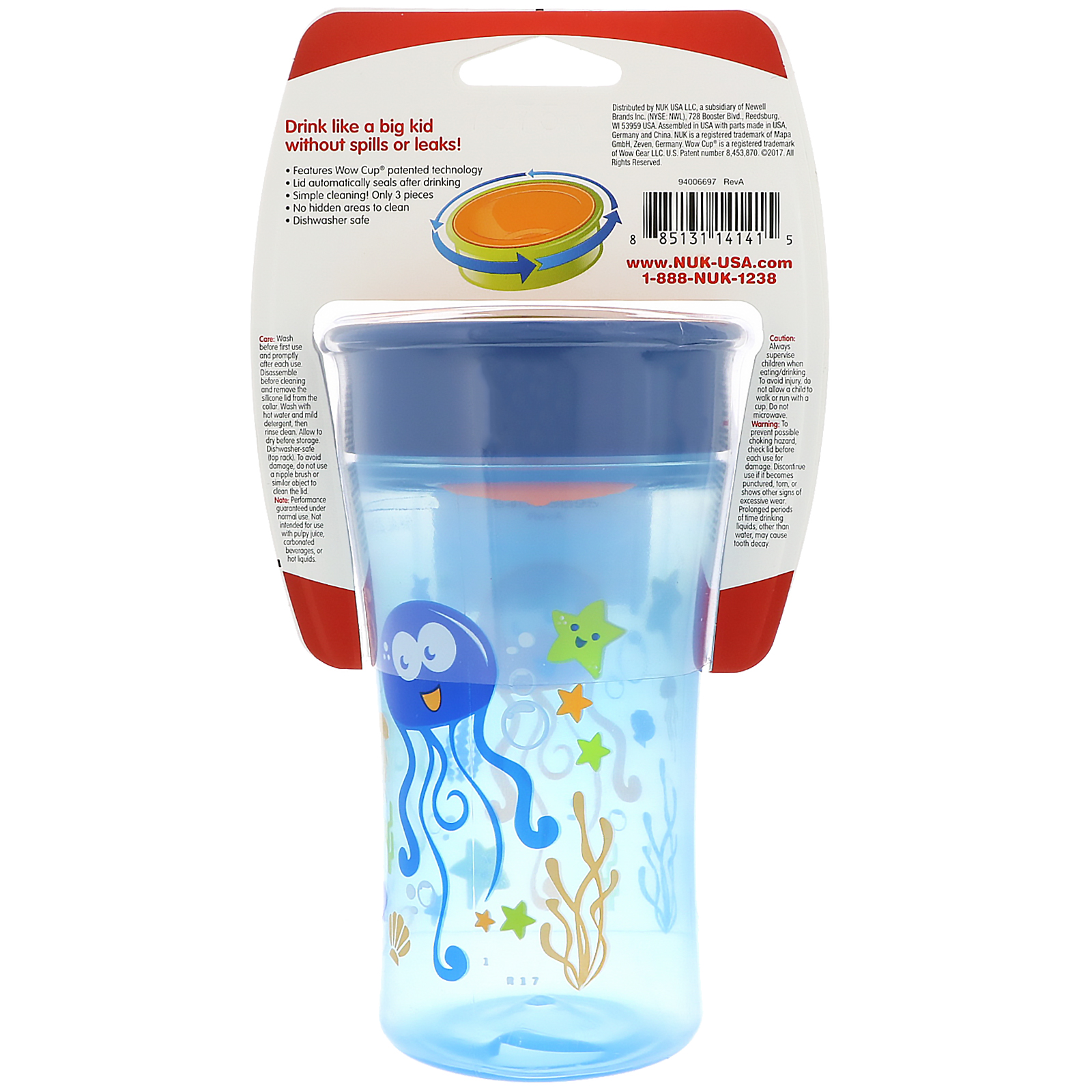 Comprar NUK, 360 Mágico, Caneca Mágica Sem Respingos, 12+ Meses, Menino, 1 Caneca, 10 oz (300 ml) - Imagem 3