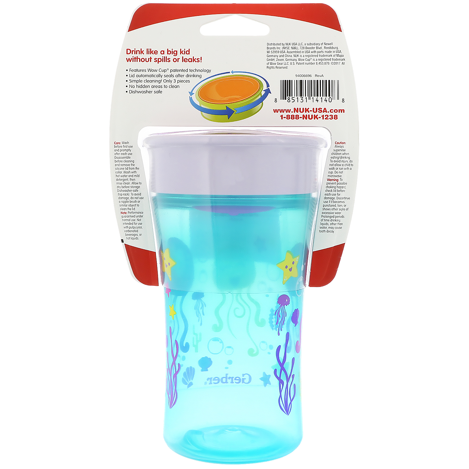 Comprar NUK, 360 Mágico, Caneca Mágica sem Respingos, 12+ Meses, Menina, 1 Caneca, 10 oz (300 ml) - Imagem 3
