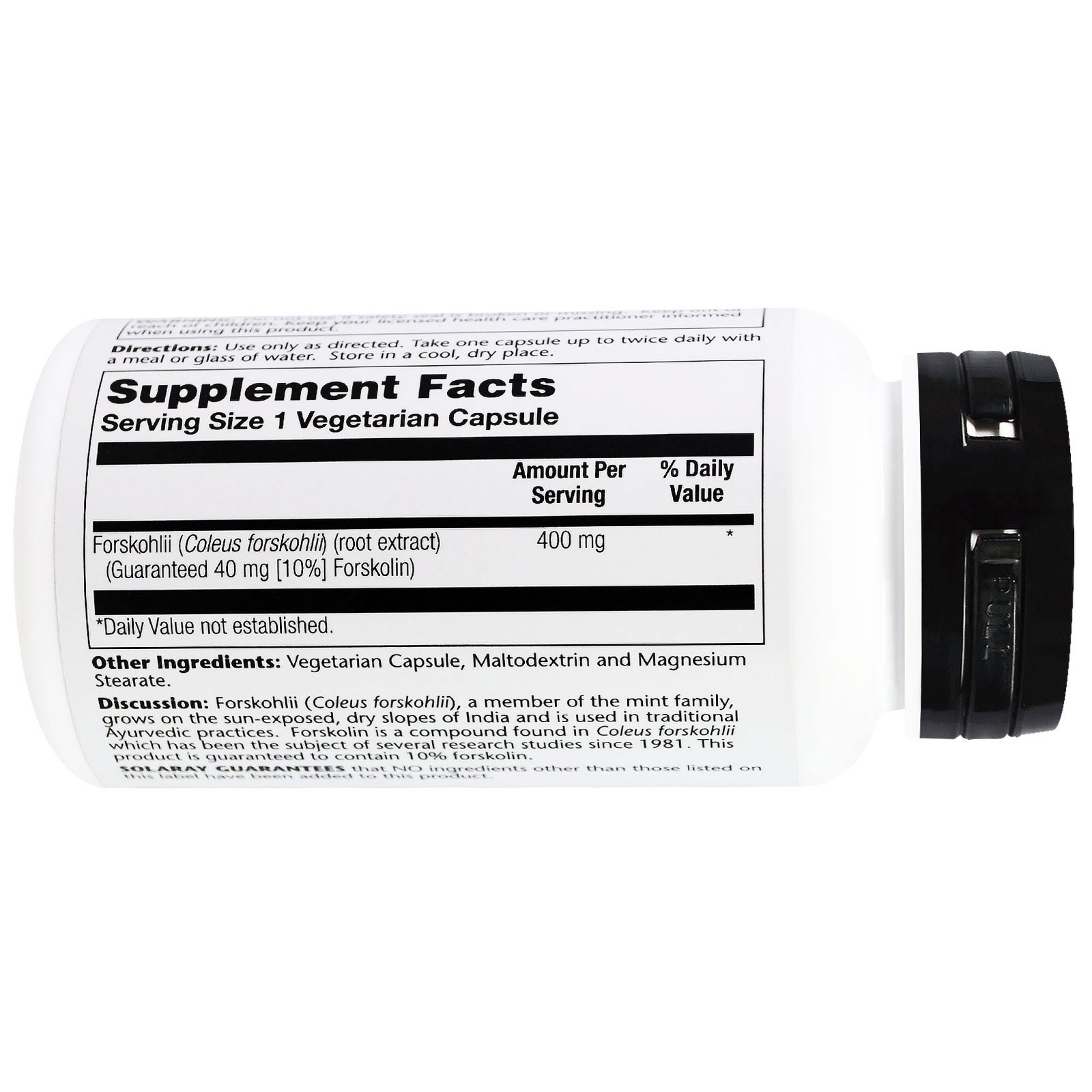 Comprar Solaray, Ayurvedic Herbs, Super Forskohlii, 400 mg, 60 Vegetarian Capsules - Imagem 2