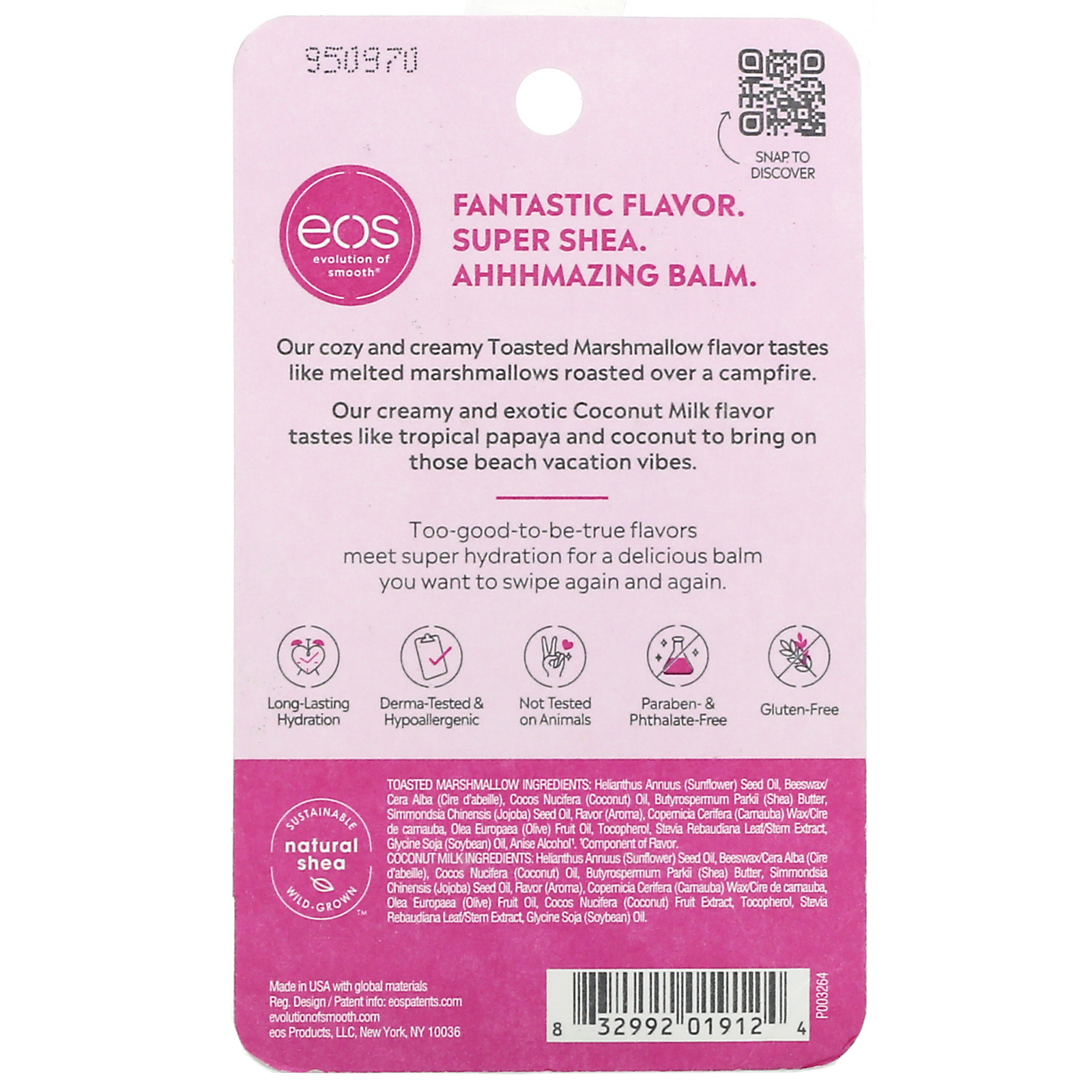 Comprar EOS, Super Soft Shea Lip Balm, Toasted Marshmallow & Coconut Milk, 2 Pack, 0.14 oz (4 g) Each - Imagem 3