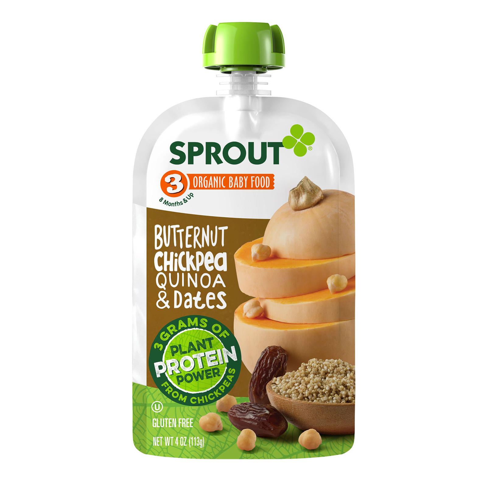 Comprar Sprout Organic, Alimento para Bebês, Estágio 3, Abóbora-menina, Grão-de-bico, Quinoa a Tâmaras, 4 oz (113 g)