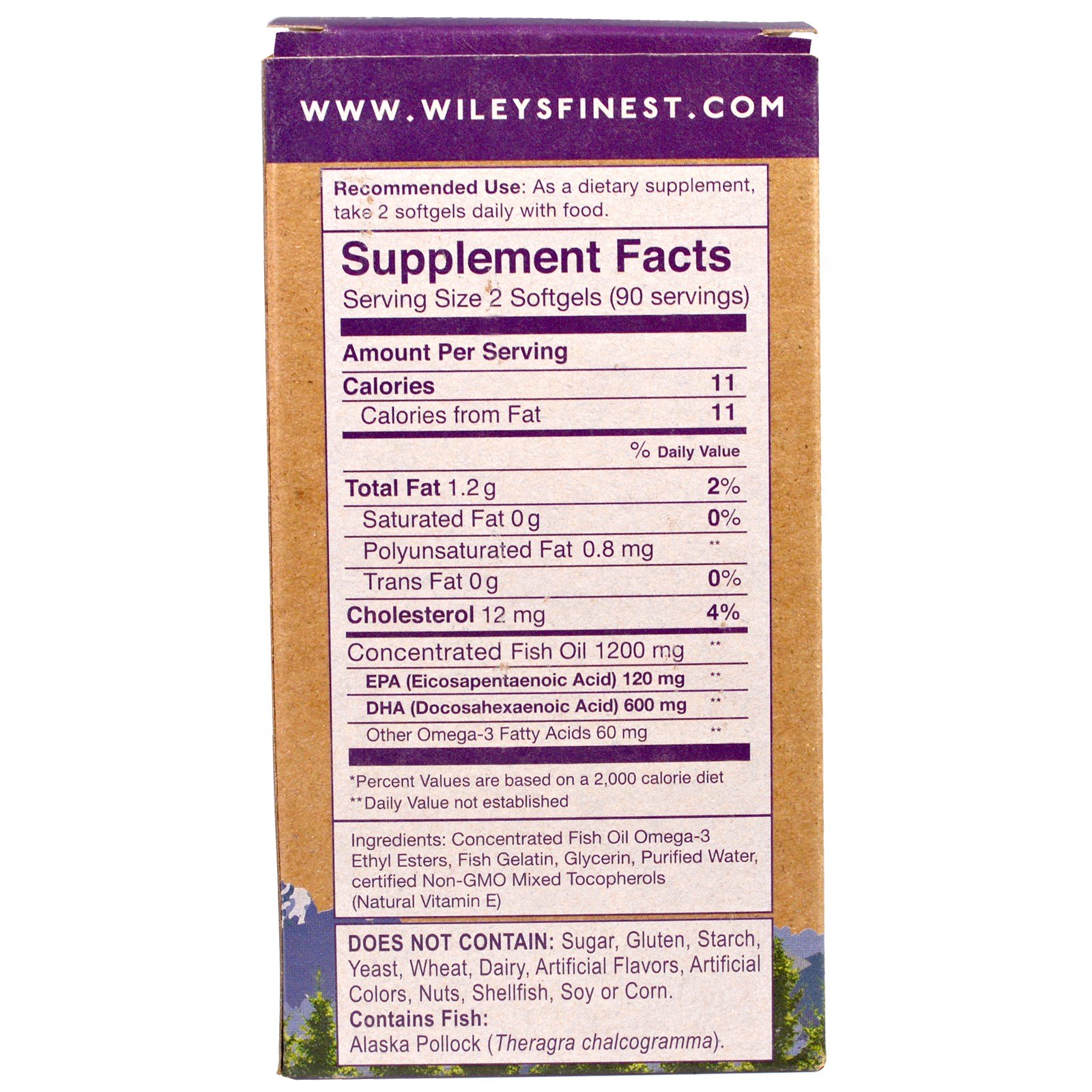Comprar Wiley's Finest, Óleo de Peixe Selvagem do Alasca, DHA Pré-Natal, 600 mg, 180 Cápsulas Softgel de Peixe - Imagem 2