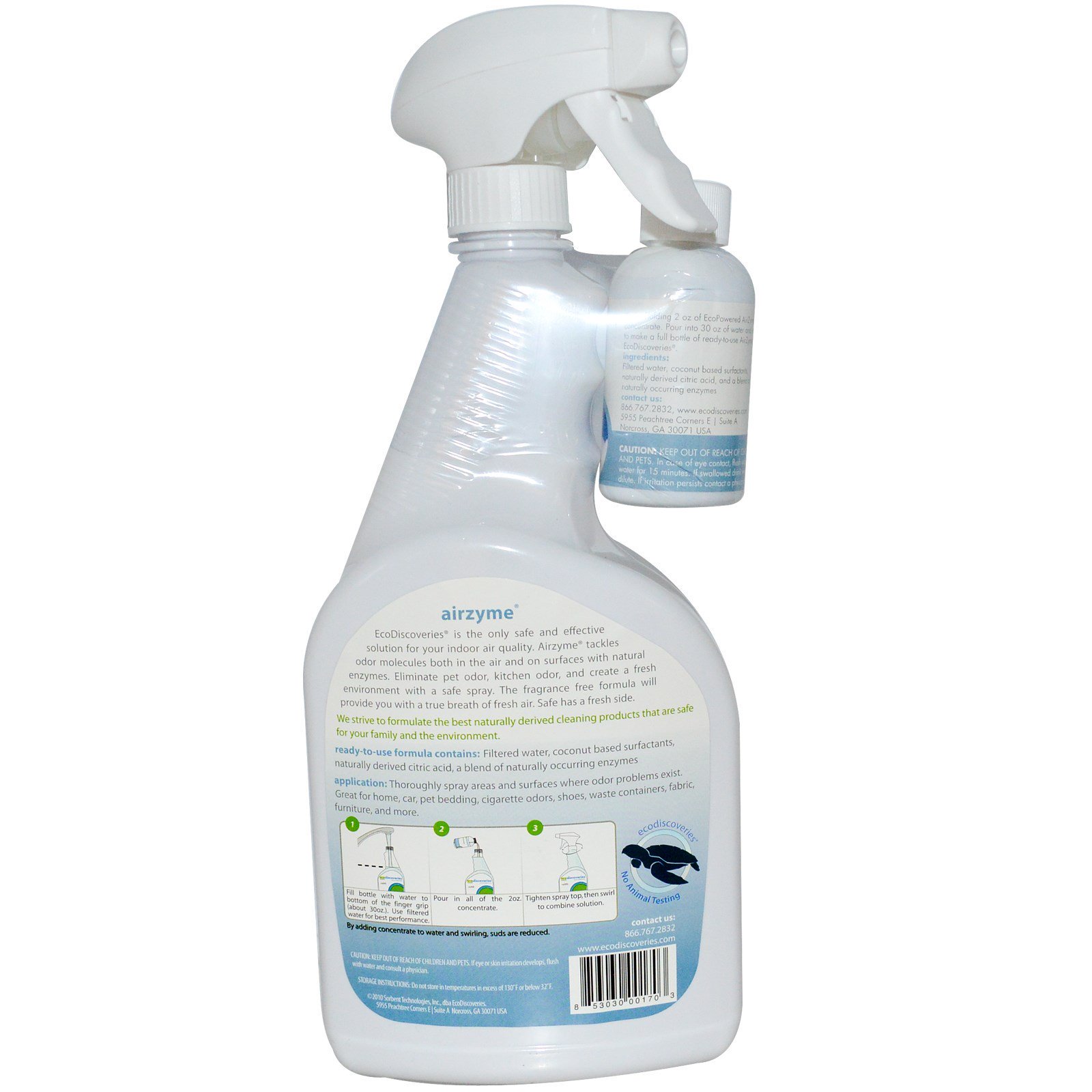 Comprar EcoDiscoveries, Airzyme, Desodorizador de Ambientes e Tecidos, frasco de 2 oz (60 ml) Concentrado com 1 frasco em spray - Imagem 2