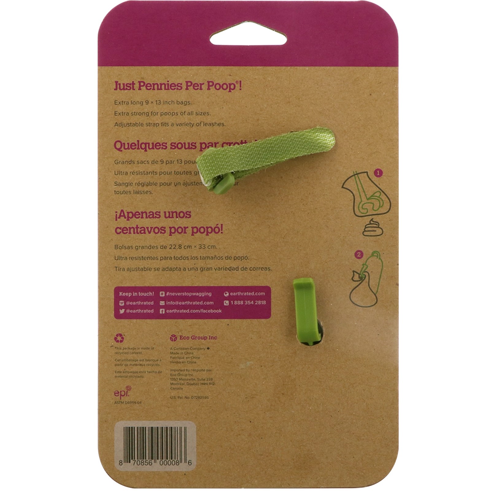 Comprar Earth Rated, Leash Dispenser, Dog Waste Bags, Lavender Scented, 30 Bags + 1 Refill Bag - Imagem 2