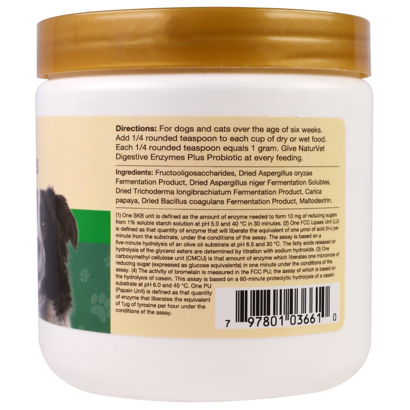 Comprar NaturVet, Enzimas Digestivas Mais Probiótico, Para Cães e Gatos, Em Pó, 227 g (8 oz) - Imagem 2