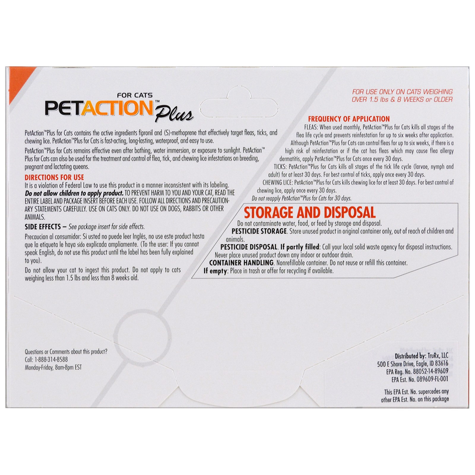 Comprar PetAction Plus, Para Gatos, 3 Doses - 0,5 ml Cada - Imagem 2