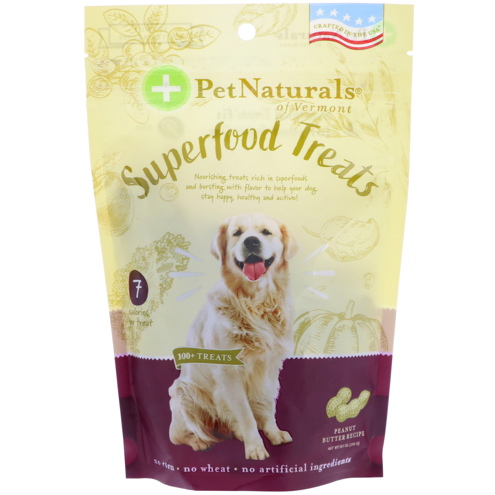 Comprar Pet Naturals of Vermont, Petiscos de Superalimentos para Cães, Receita de Manteiga de Amendoim, Mais de 100 Petiscos, 240 g (8,5 oz)