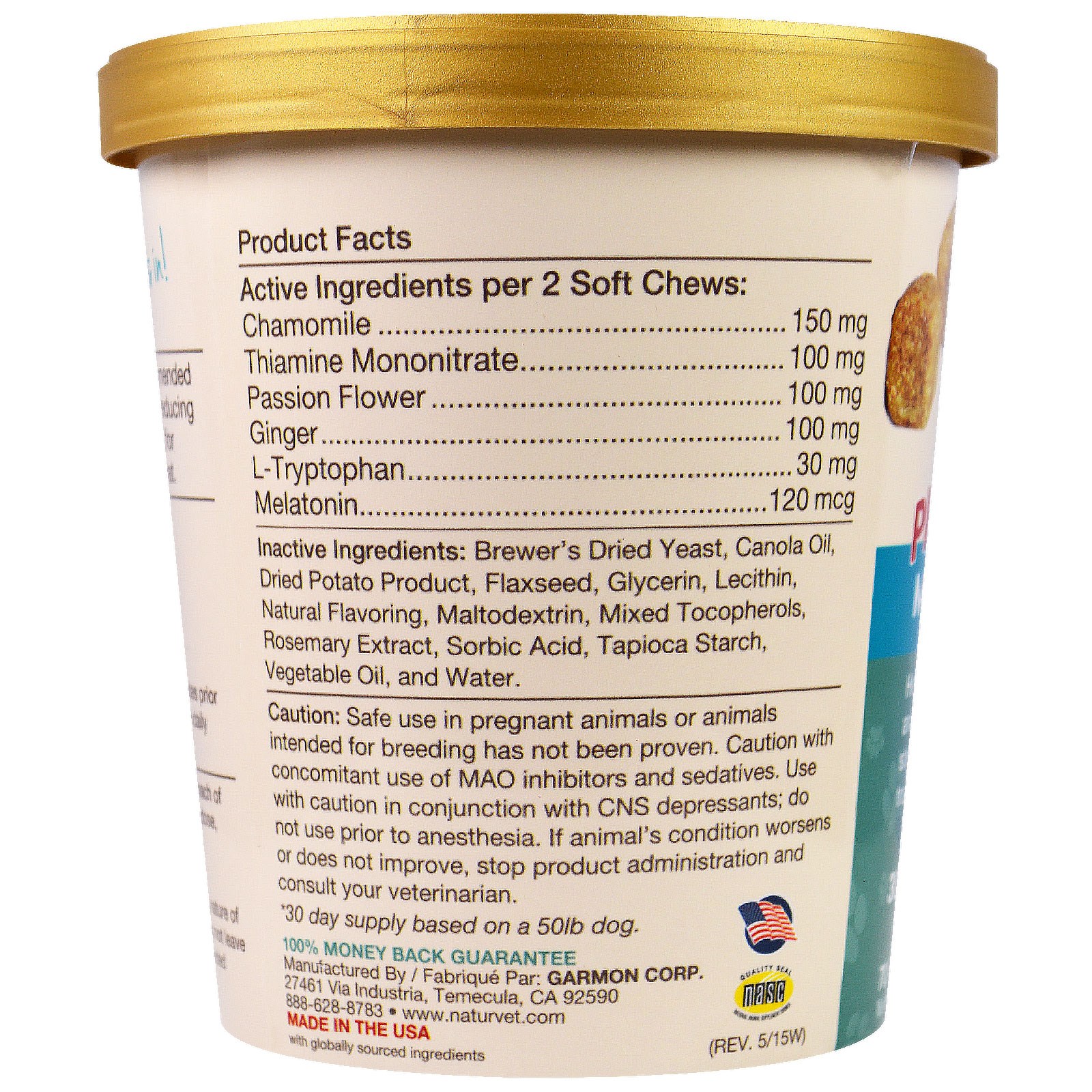 Comprar NaturVet, Momentos tranquilos, Calmante com Melatonina, 70 mastigáveis macios - Imagem 2