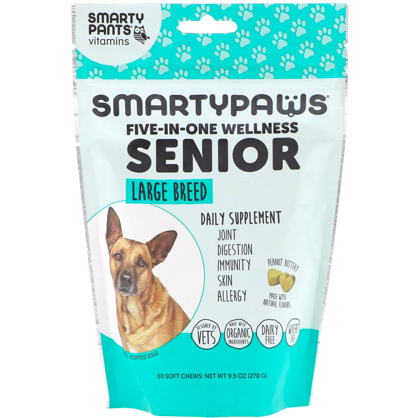 Comprar SmartyPants, SmartyPaws, Bem-estar Cinco-em-um, Sênior, Raça Grande, 60 Gomas Mastigáveis