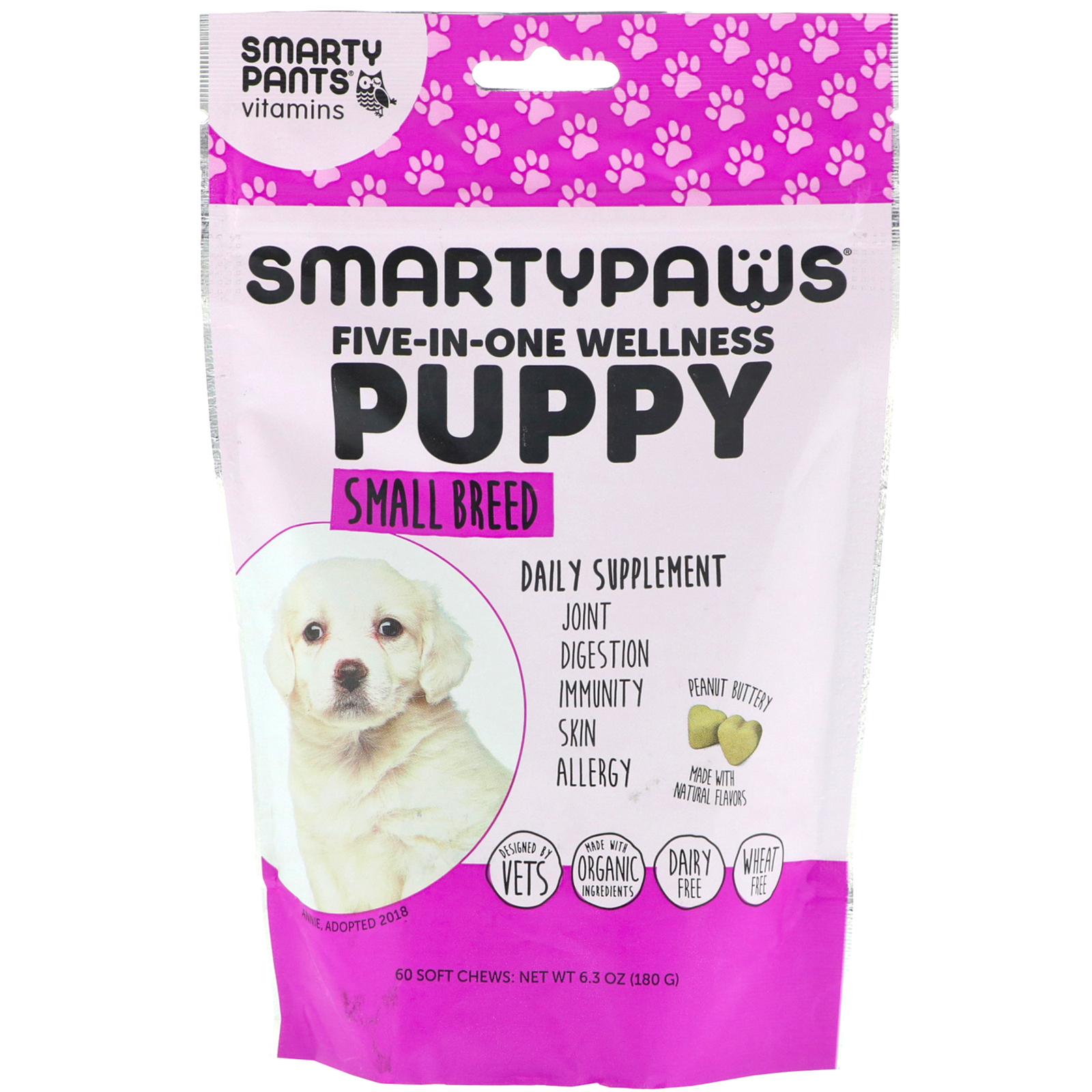 Comprar SmartyPants, SmartyPaws, Bem-estar Cinco-em-um, Filhote, Raça Pequena, 60 Gomas Mastigáveis
