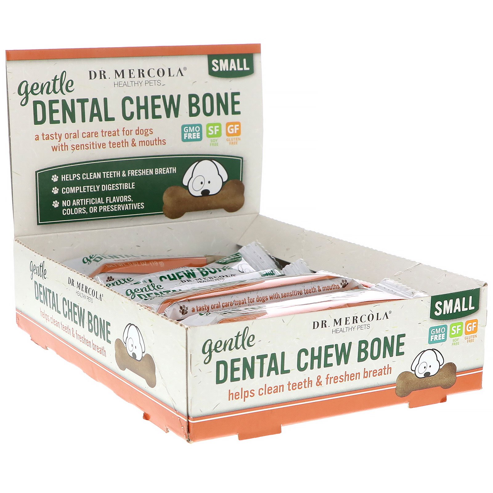 Comprar Dr. Mercola, Gentle Dental Chew Bone, Small, For Dogs, 12 Bones, 0.67 oz (19 g) Each