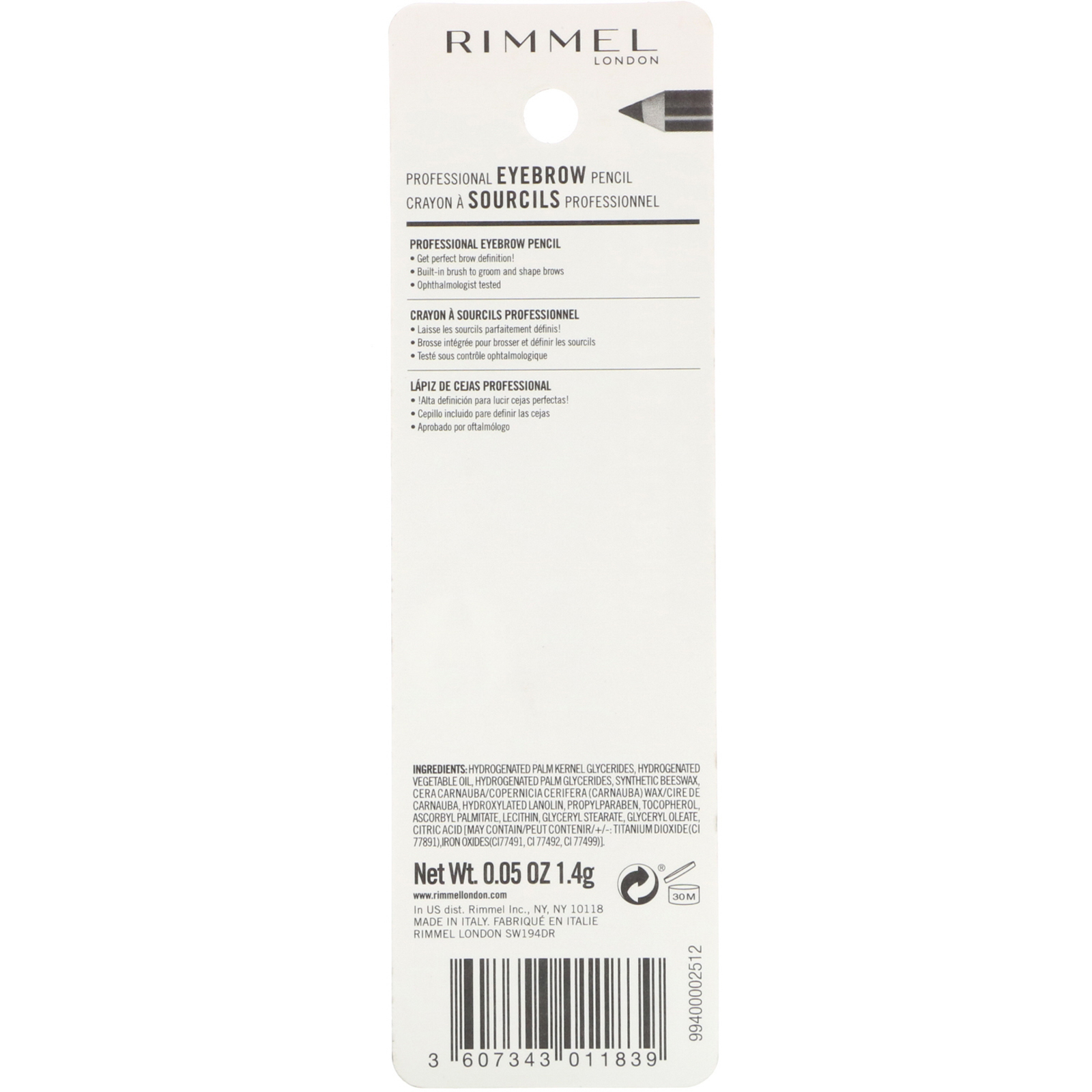 Comprar Rimmel London, Lápis de sobrancelha profissional, 004 Marrom-preto, 1,4 g - Imagem 3