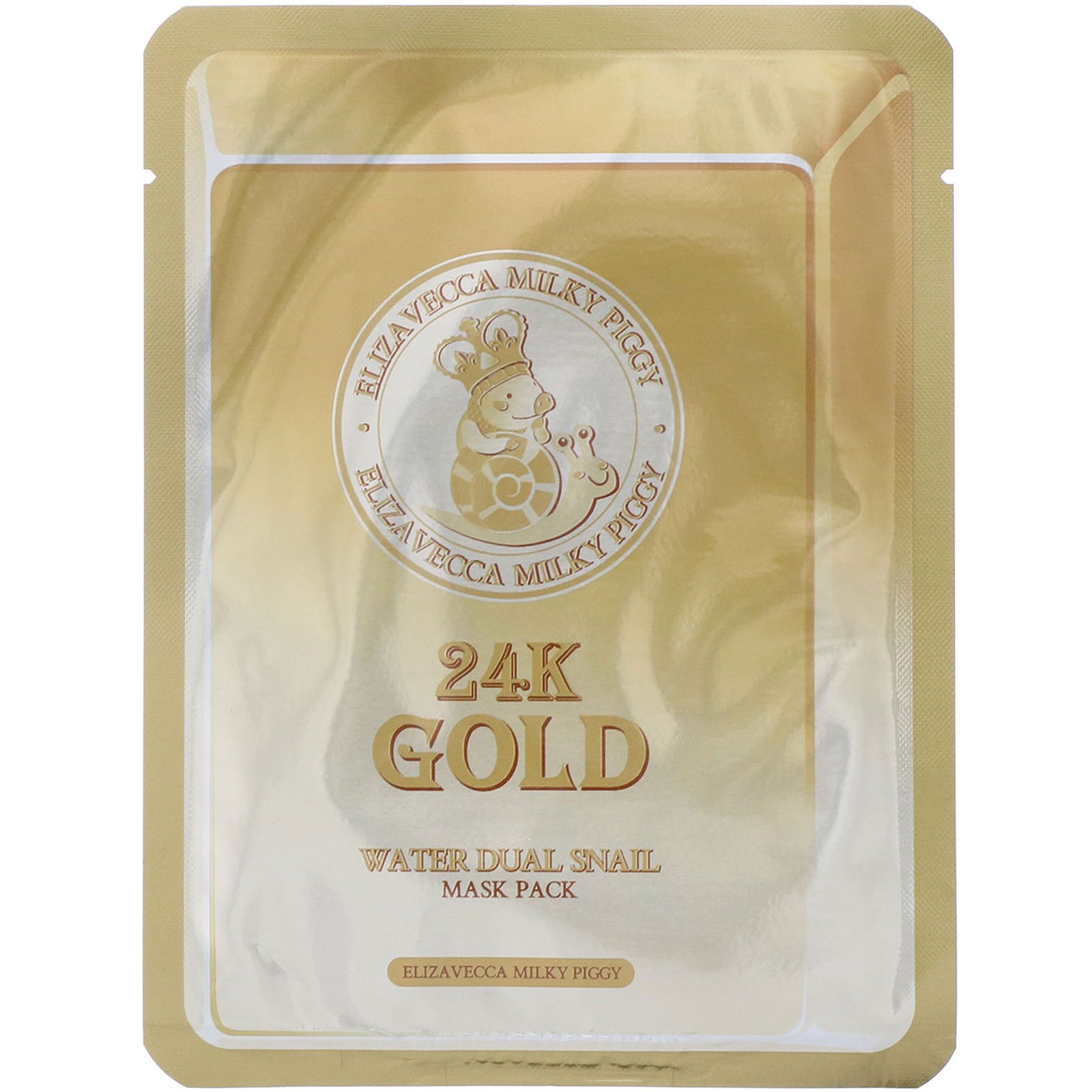 Comprar Elizavecca, Conjunto de Máscaras de Caracol Duplas de Água Ouro 24k Milky Piggy, 10 Folhas, 25 g (0,88 oz) Cada