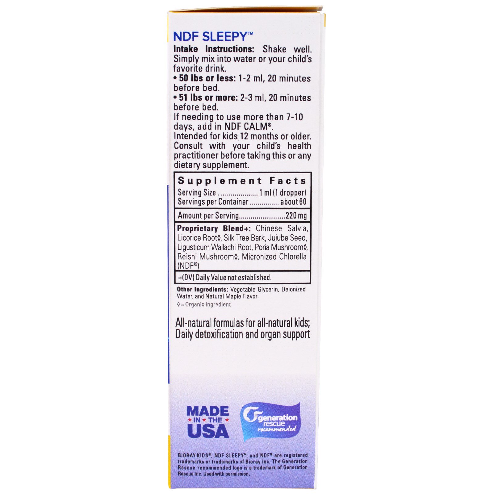Comprar Bioray, NDF Sleep, Relax The Mind & Sleep Well, Kids, Sabor de Bordo, 60 ml (2 fl oz) - Imagem 2