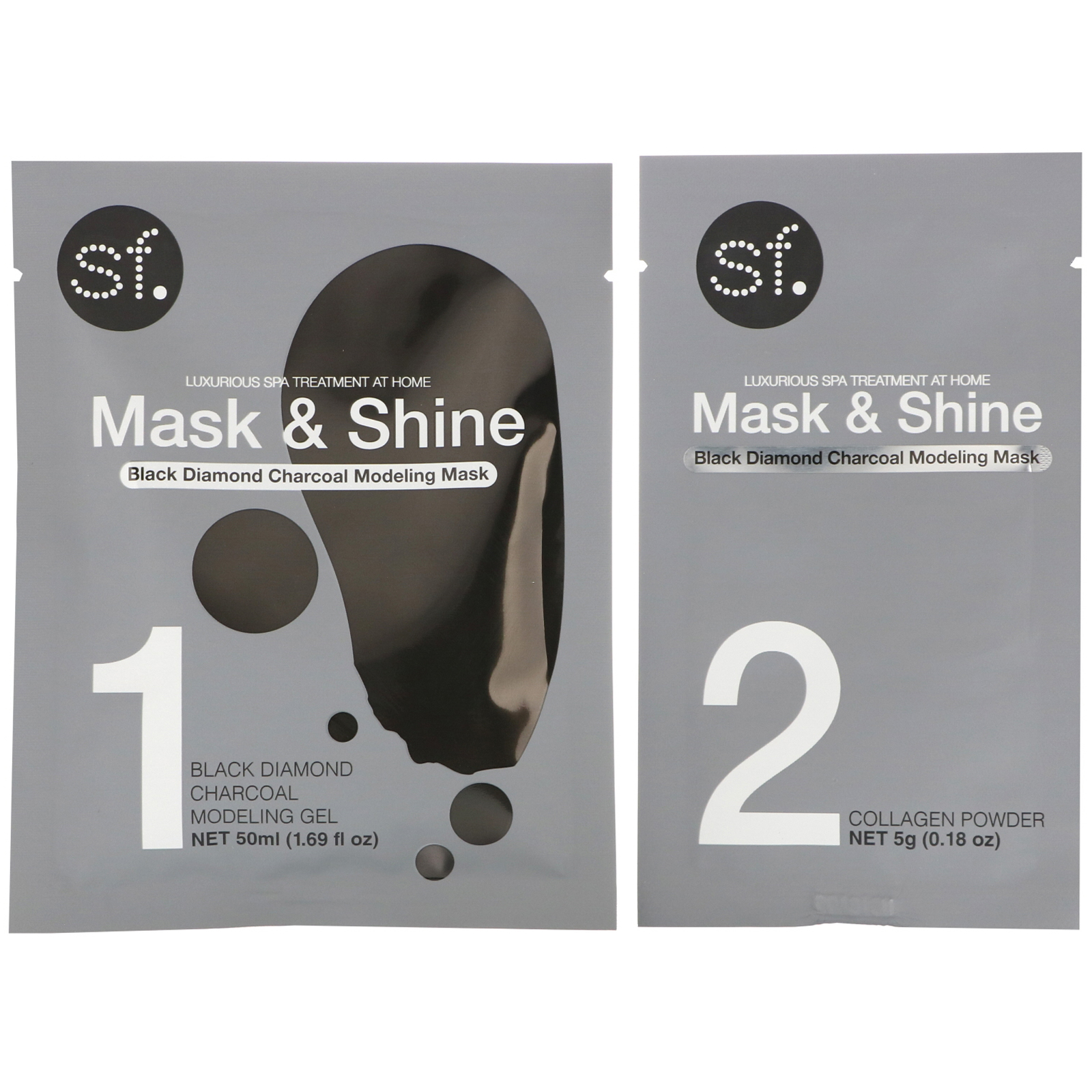 Comprar SFGlow, Mask & Shine, Black Diamond Charcoal Modeling Mask, 4 Piece Kit - Imagem 3