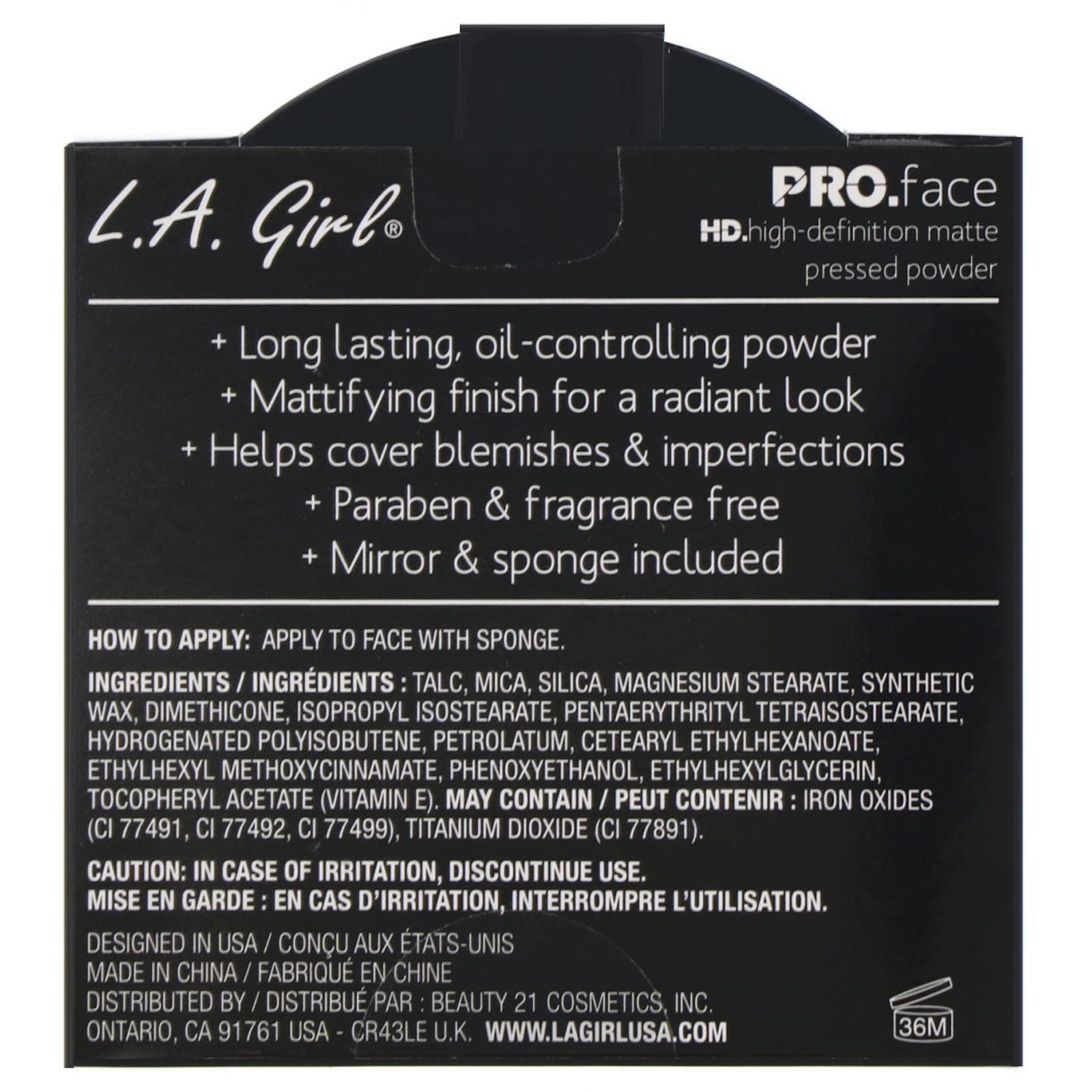 Comprar L.A. Girl, Pó prensado mate Pro Face HD, Classic Ivory, 7 g - Imagem 3