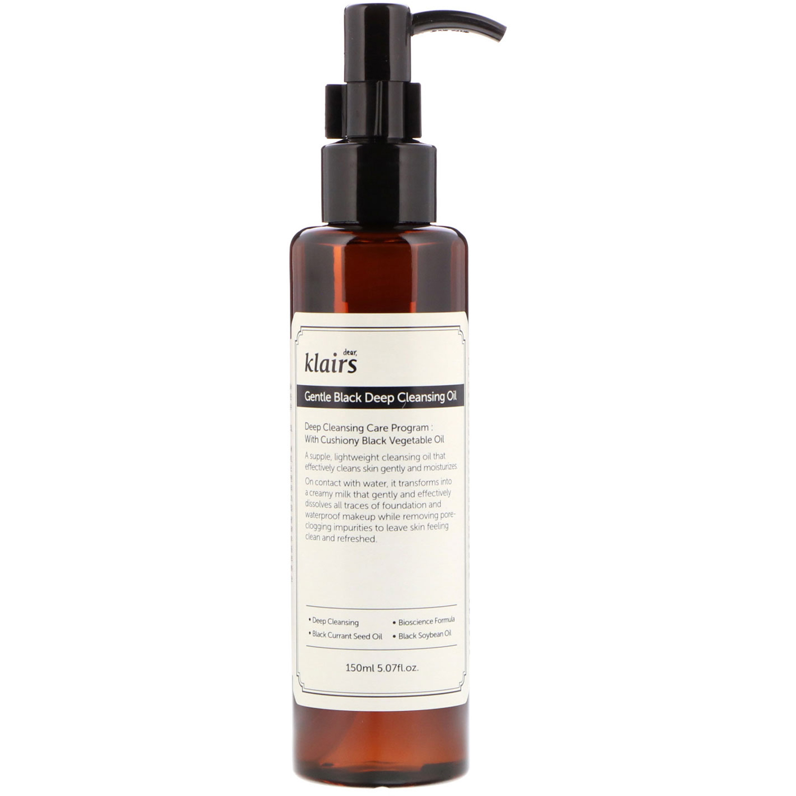 Comprar Dear, Klairs, Gentle Black Deep Cleansing Oil, 5.07 fl oz (150 ml)