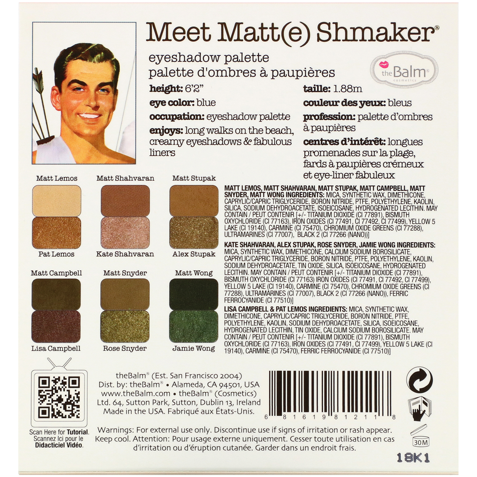 Comprar theBalm Cosmetics, Meet Matte Shmaker, Eyeshadow Palette, 0.34 oz (9.6 g) - Imagem 3