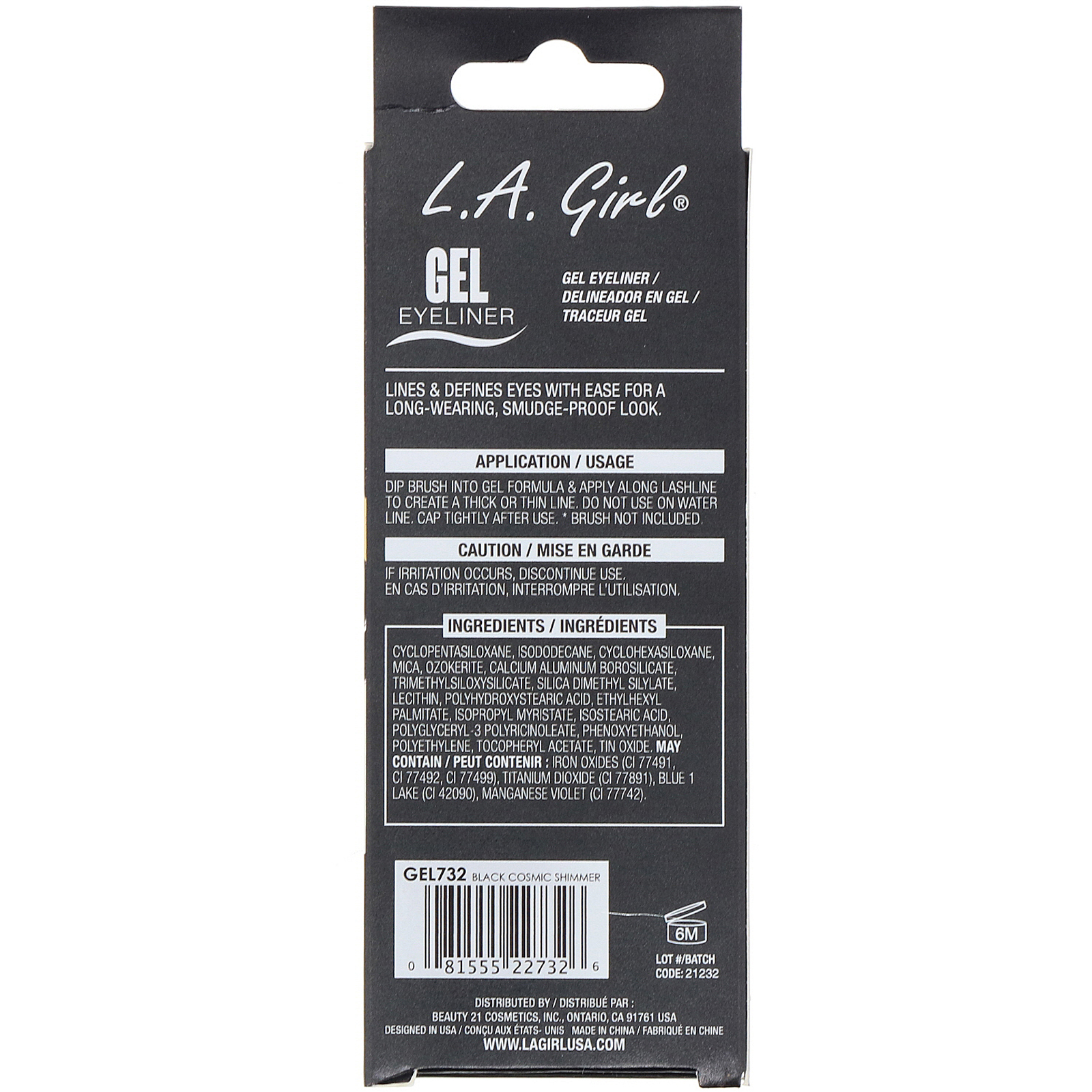 Comprar L.A. Girl, Delineador em gel, Black Cosmic Shimmer, 3 g - Imagem 3