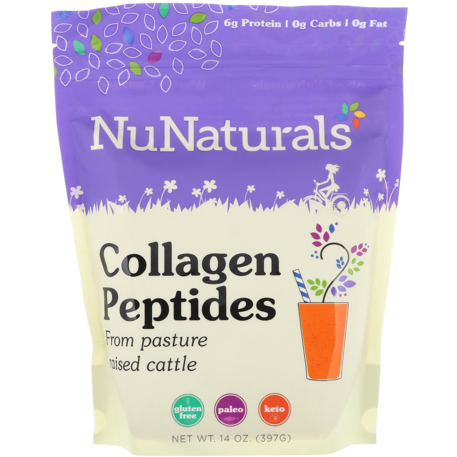 Comprar NuNaturals, Peptídeos de Colágeno, 397 g