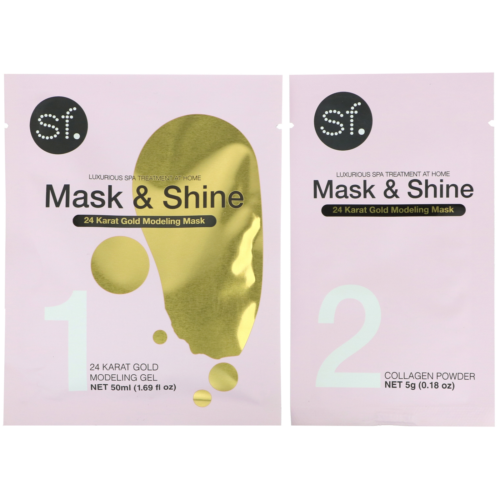 Comprar SFGlow, Mask & Shine, 24 Karat Gold Modeling Mask, 4 Piece Kit - Imagem 3