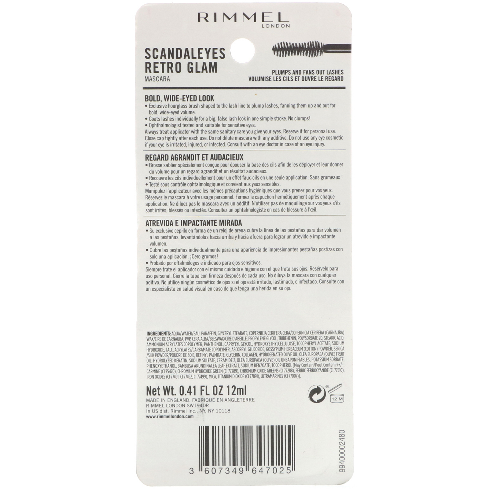 Comprar Rimmel London, Rímel Scandaleyes Retro Glam, 003 Preto intenso, 12 ml - Imagem 3