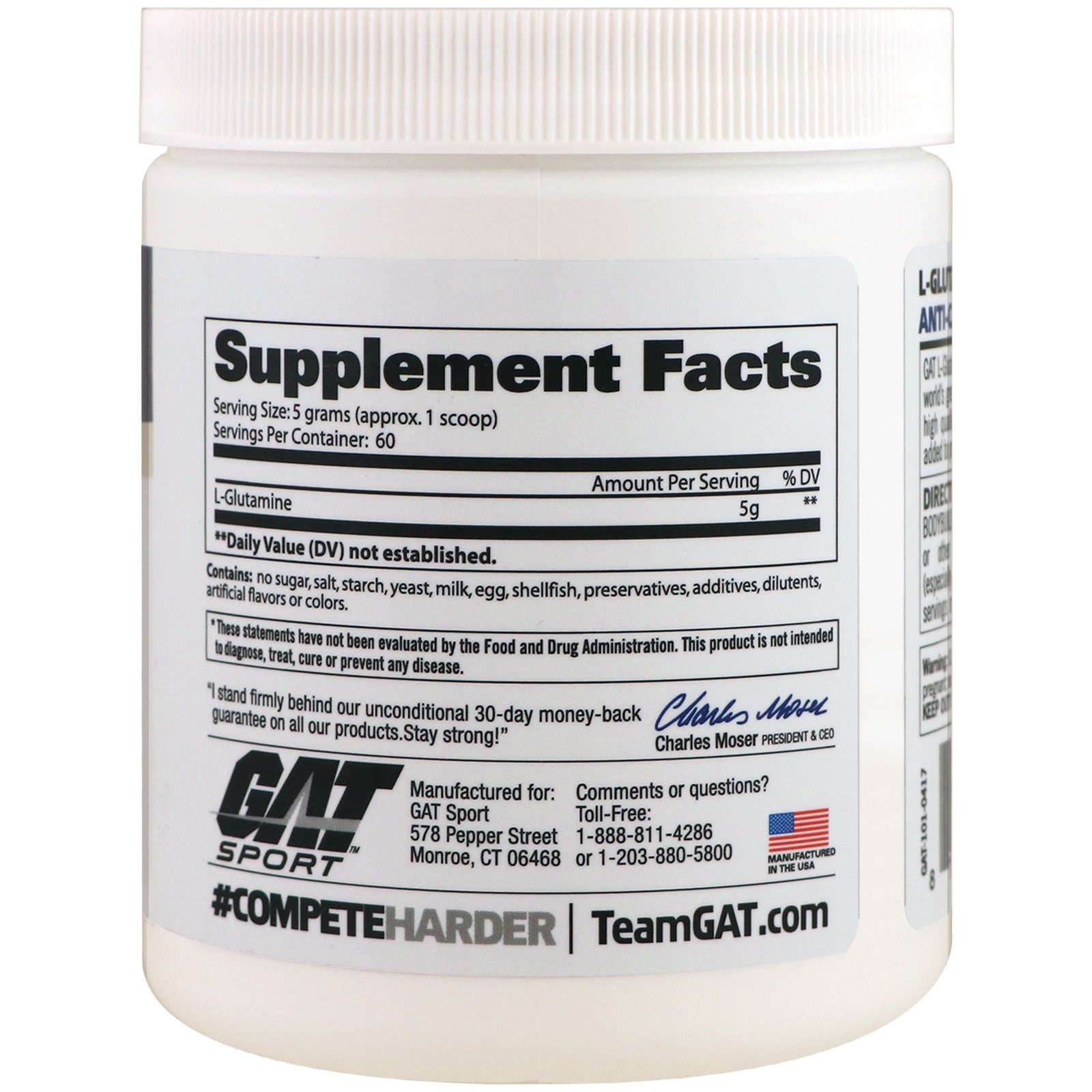 Comprar GAT, L-Glutamina, Sem Sabor, 10,58 oz (300 g) - Imagem 2