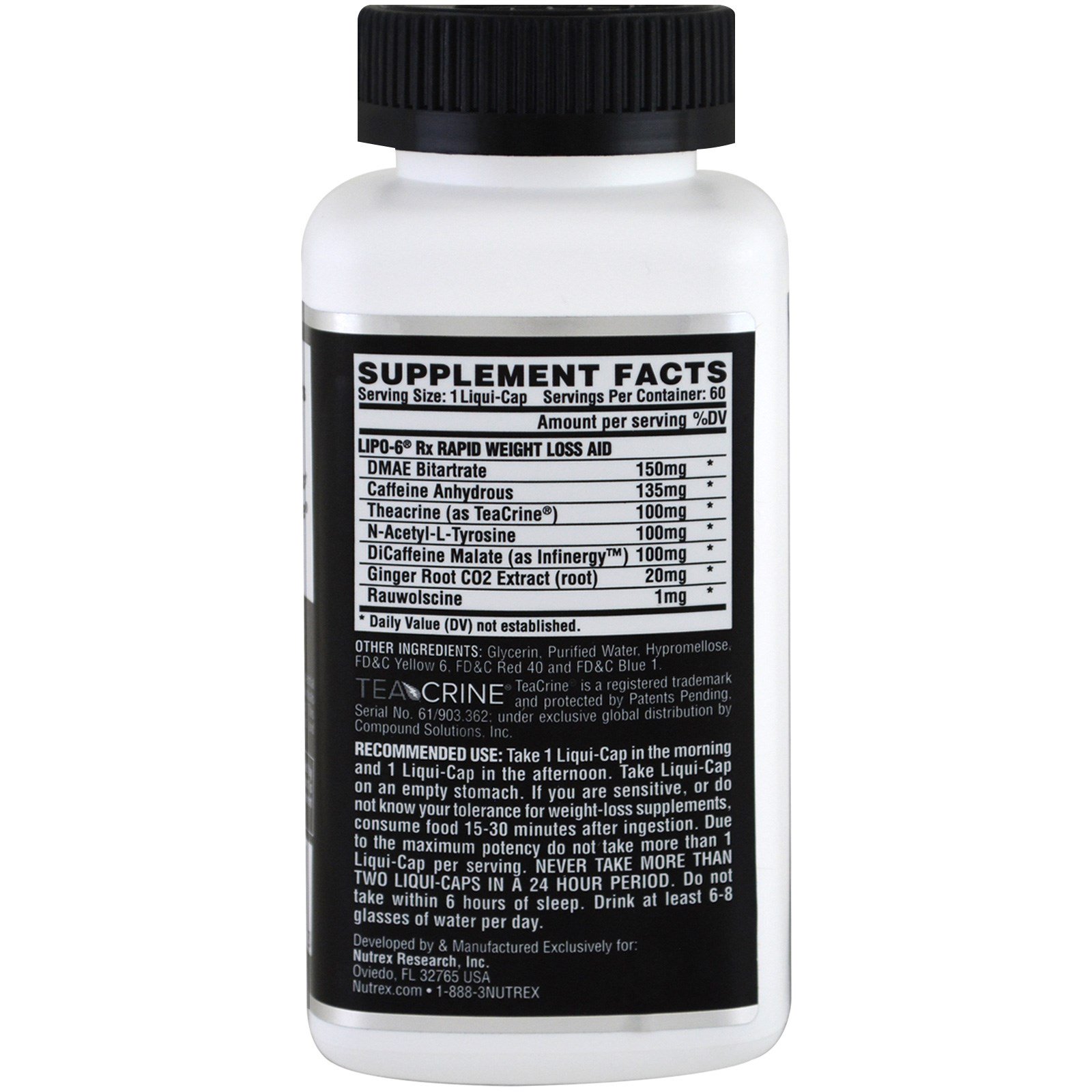 Comprar Nutrex Research, LIPO-6 Rx, Rapid Weight Loss Aid, Maximum Strength, 60 Liqui-Caps - Imagem 2