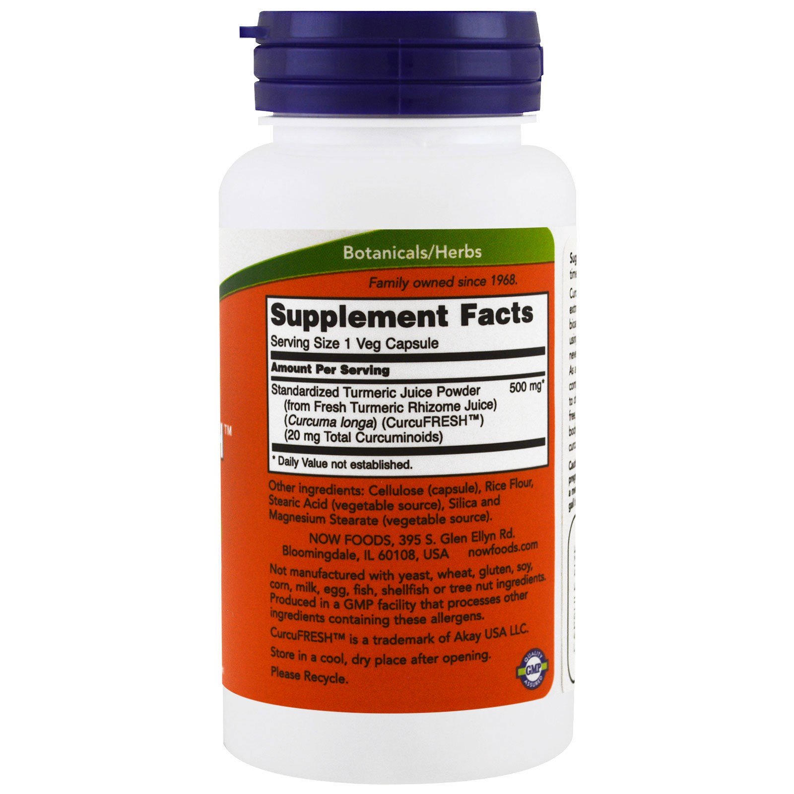 Comprar Now Foods, Curcumina CurcuFresh, 60 Cápsulas Vegetais - Imagem 2