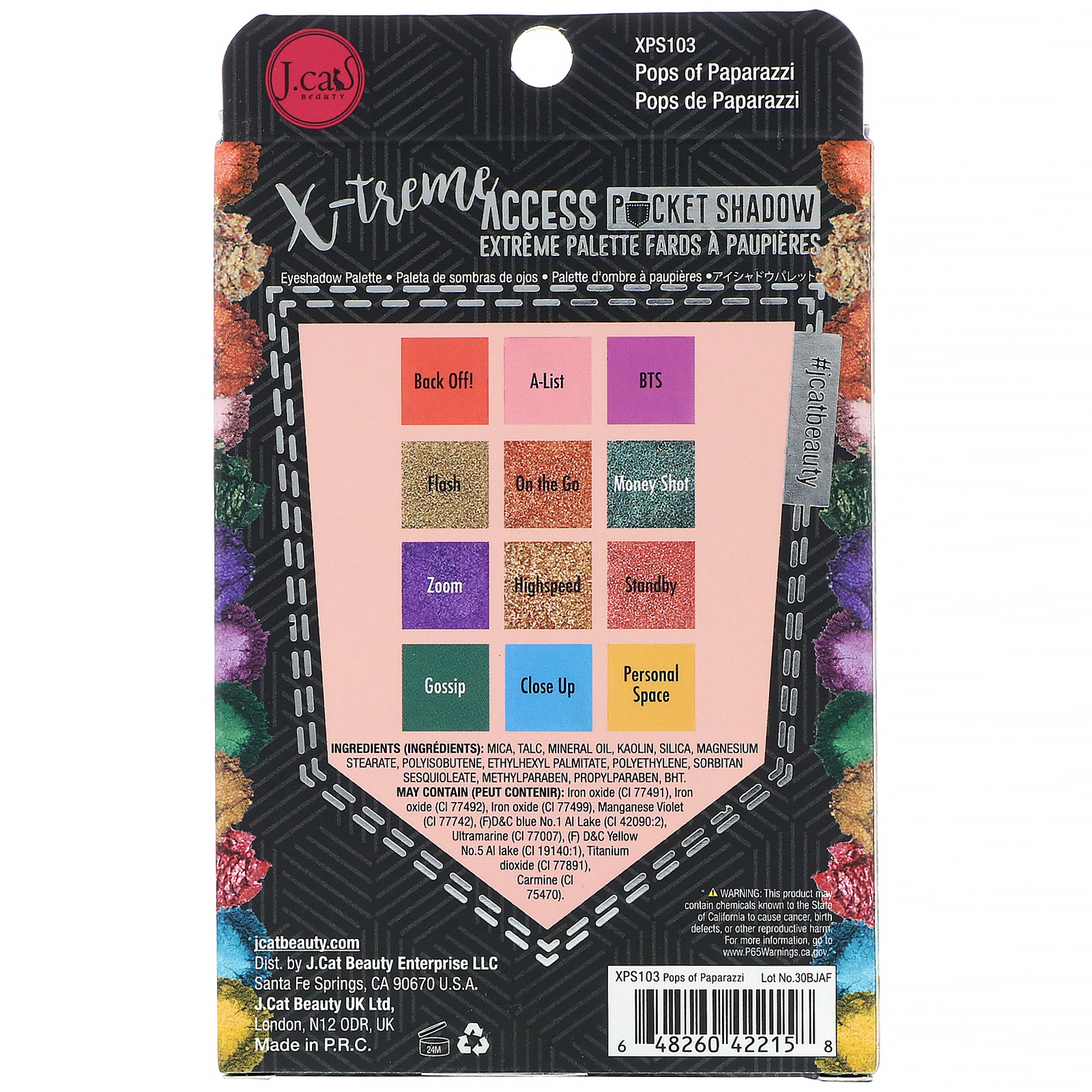 Comprar J.Cat Beauty, Paleta de sombras X-Treme Access Pocket Shadow, XPS103 Flagras de Paparazzi, 10 g (0,35 oz) - Imagem 3