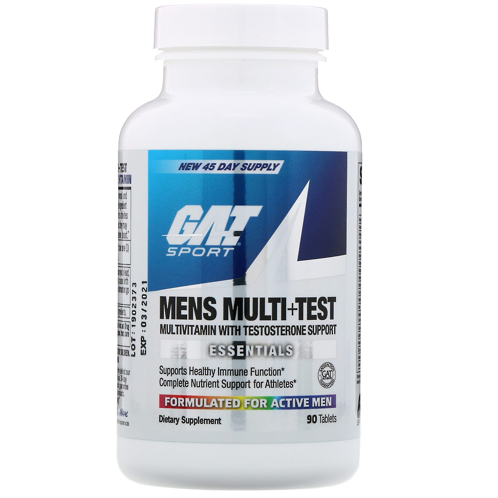 Comprar GAT, Men's Multi+Test, Multivitamínico com Suporte de Testosterona, 90 Comprimidos - Imagem 3