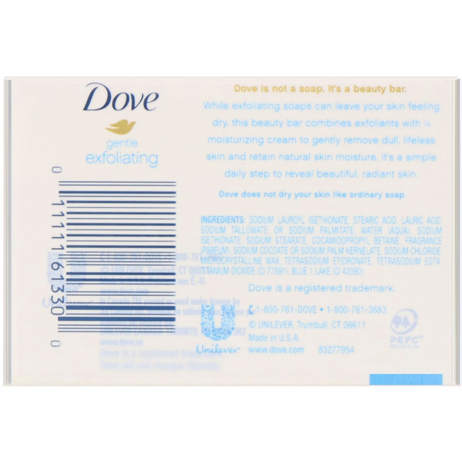 Comprar Dove, Sabonete de beleza em barra esfoliante suave, 4 barras, 113 g cada - Imagem 2