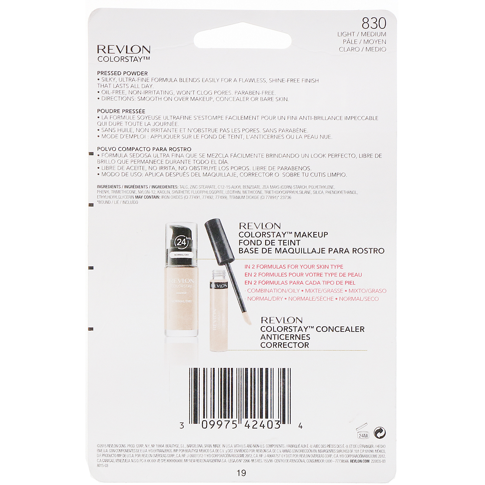 Comprar Revlon, Colorstay, pó compacto, 830 Light/Medium, 8,4 g - Imagem 3