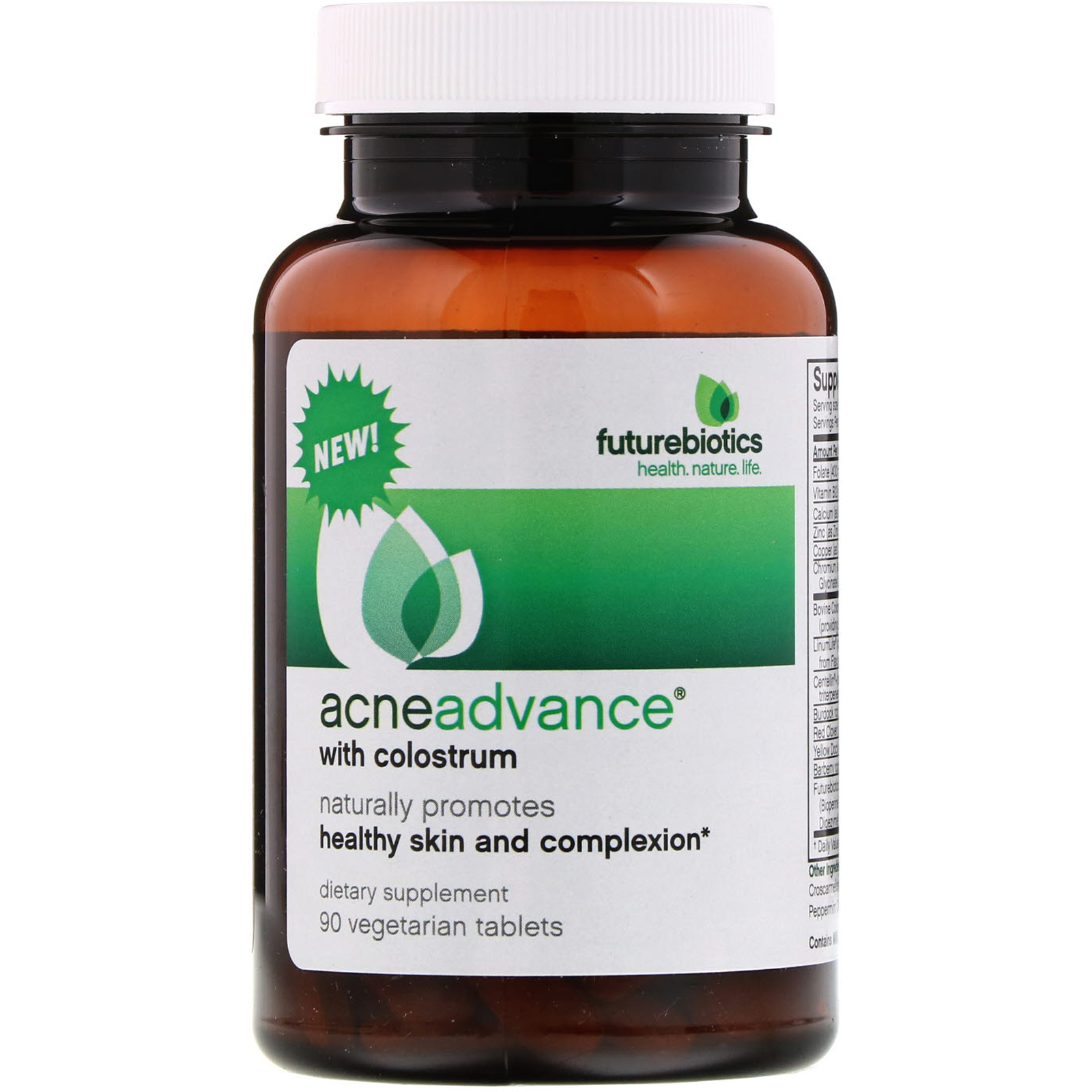 Comprar FutureBiotics, Acne Advance with Colostrum, 90 Comprimidos Vegetais - Imagem 3