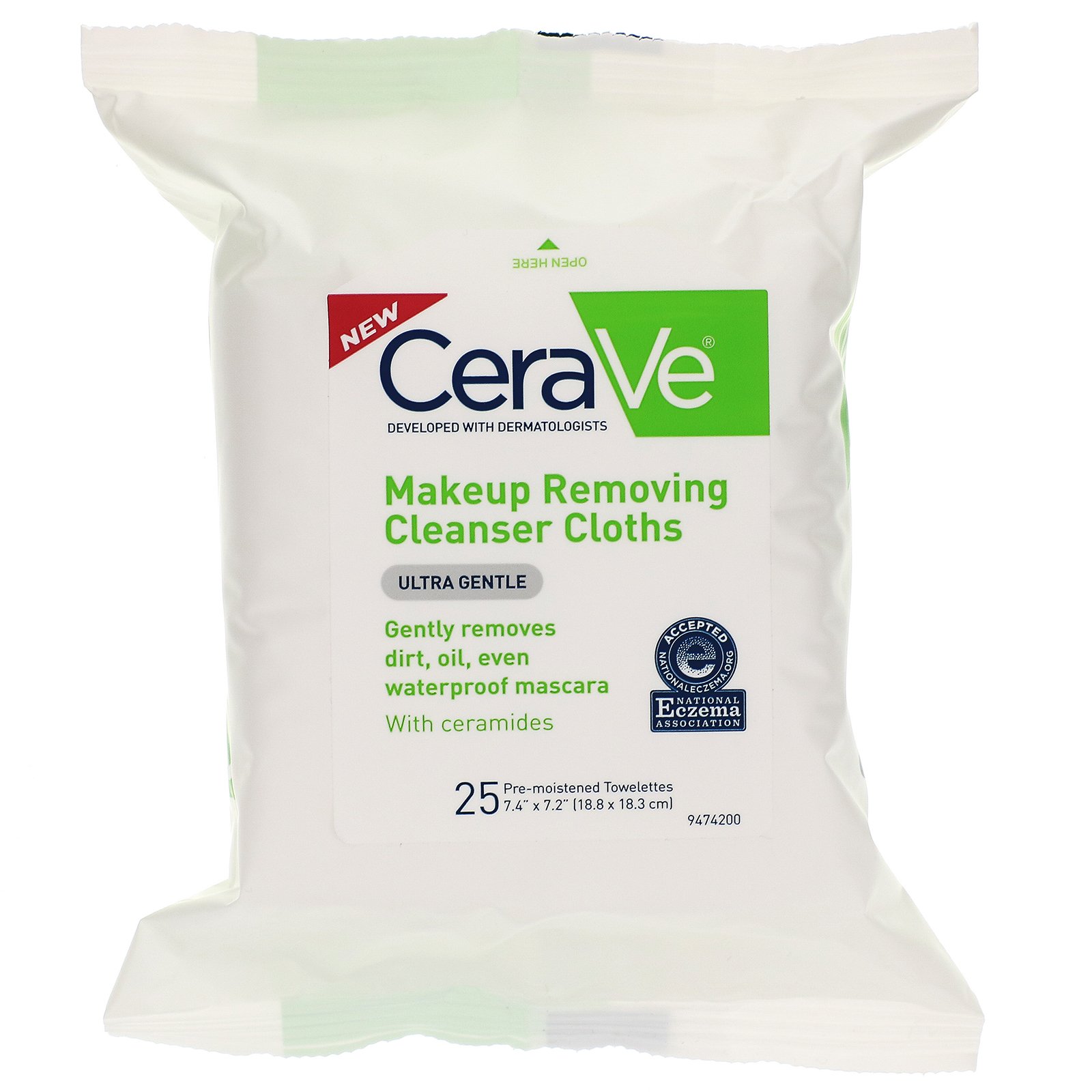 Comprar CeraVe, Lenços de Limpeza para Remoção de Maquiagem, Ultrassuaves, 25 Toalhetes Pré-Umedecidos