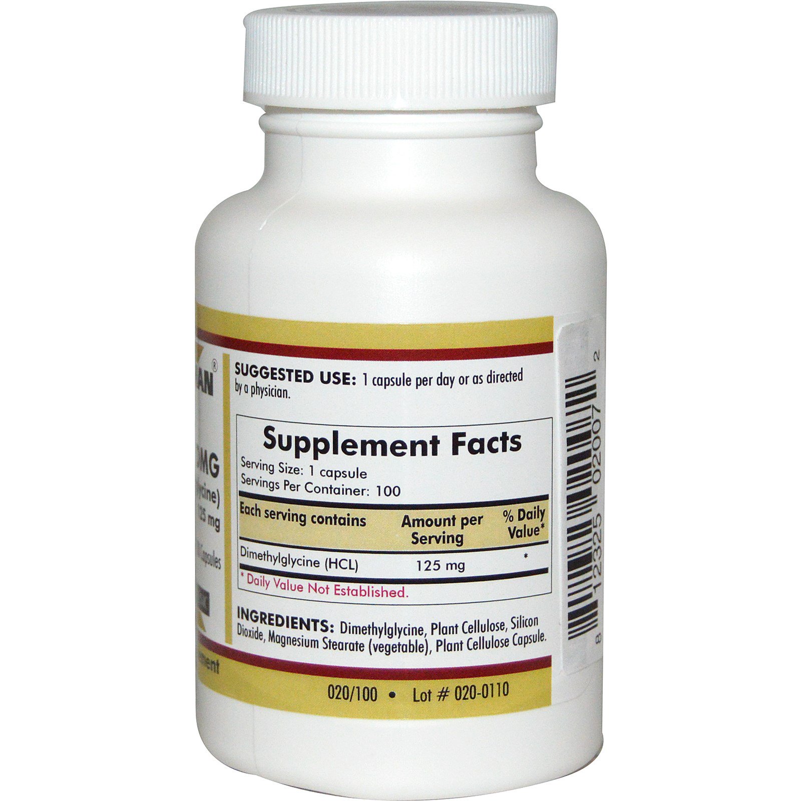 Comprar Kirkman Labs, DMG (Dimetilglicina), 125 mg, 100 Cápsulas - Imagem 2