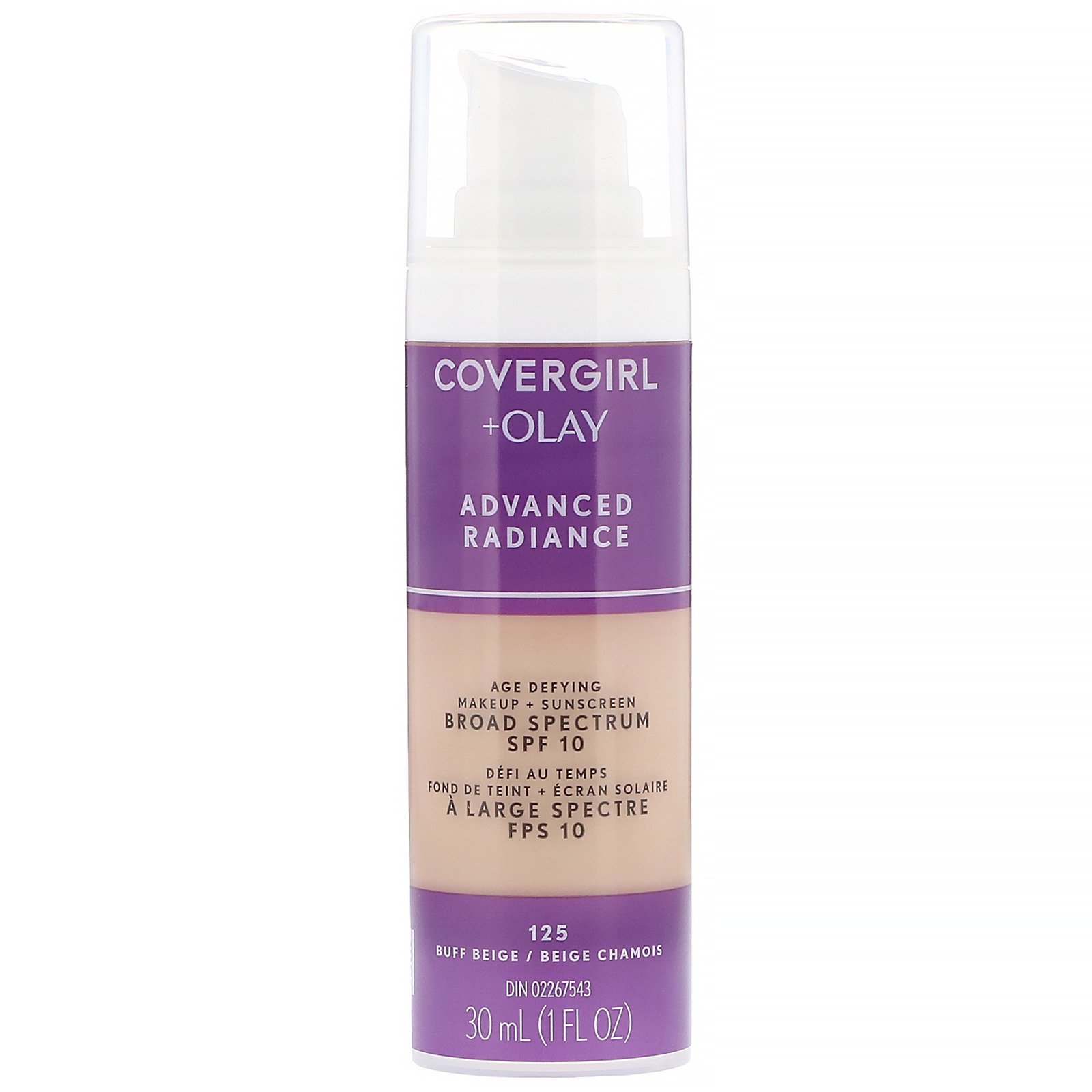 Comprar Covergirl, Olay Advanced Radiance, Maquiagem anti-idade, FPS 10, 125 Bege polido, 30 ml