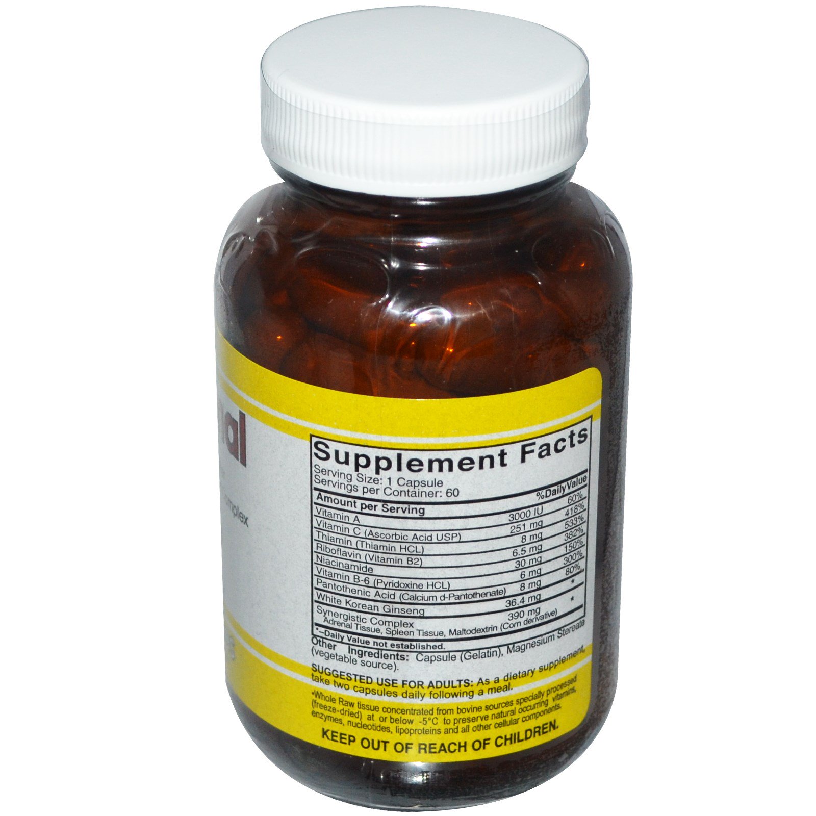Comprar Natural Sources, Ad-renal crú, 60 cápsulas - Imagem 2